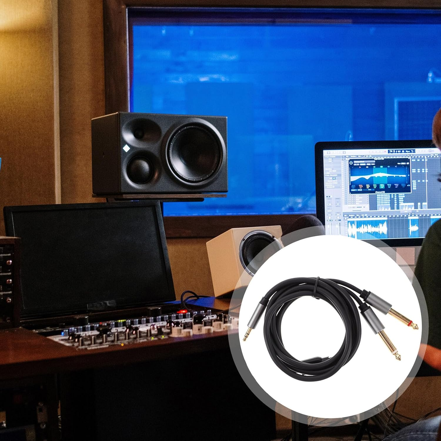 Stereo Audio Cable to Jack with Aluminum Alloy Connectors Dual Channel Transmission Cord for Laptop Amplifier CD Player High-Fidelity Home and Professional Audio Systems image number 5