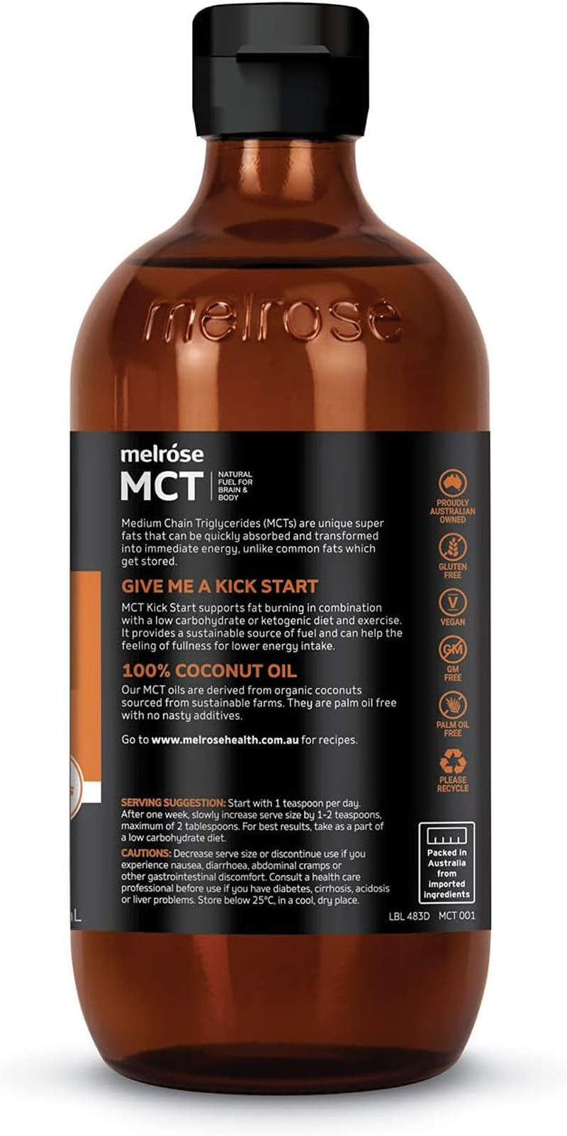 Melrose MCT Oil Kick Start, 100% Coconut Oil, 500Ml
