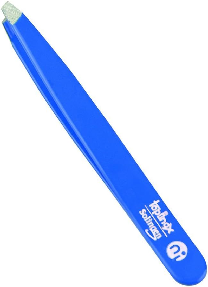 Niegeloh Solingen Slant Eyebrow Tweezers Blue - Made in Germany image number 2