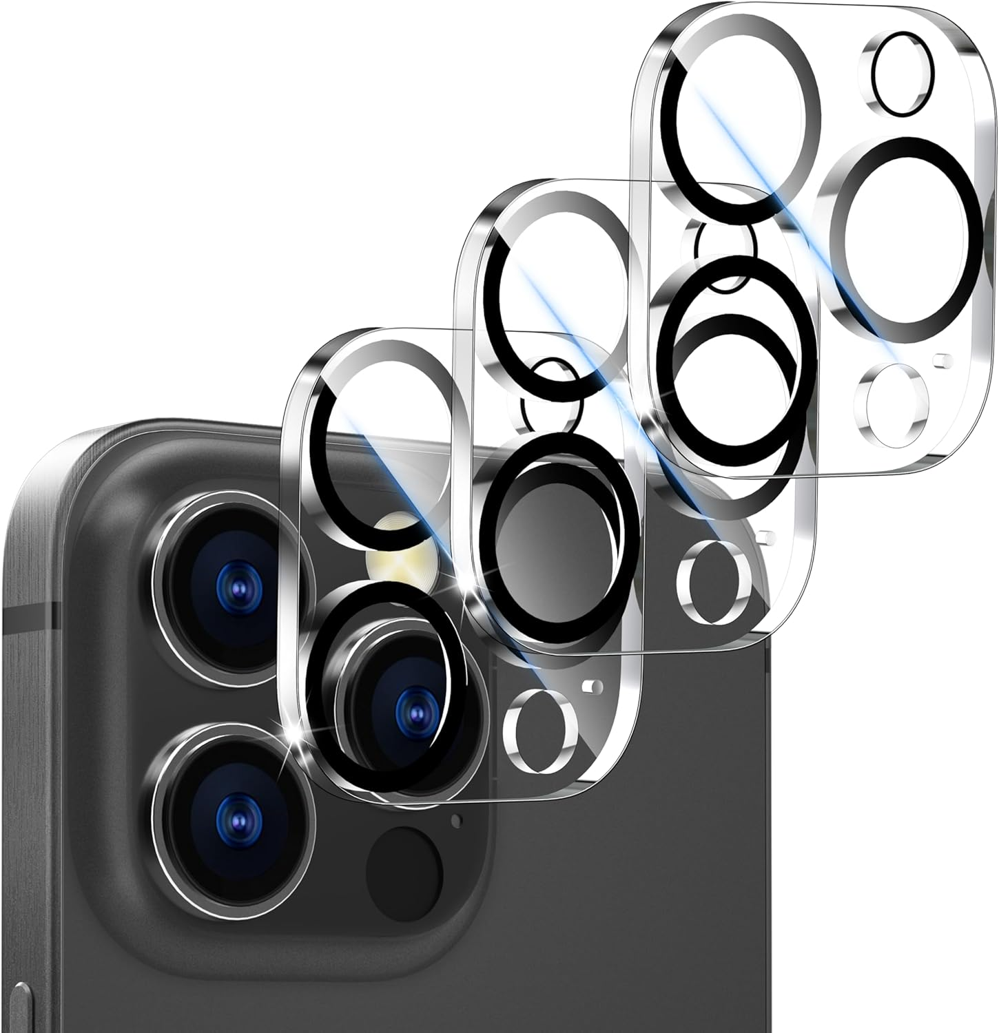 Cloudvalley [3 Packs] for Iphone 17 /Iphone 16 /Iphone 16 plus Camera Protection, Military Standard Scratch-Resistant Protective Film, 9H Hardness, Bubble-Free Tempered Glass Camera Screen,Clear