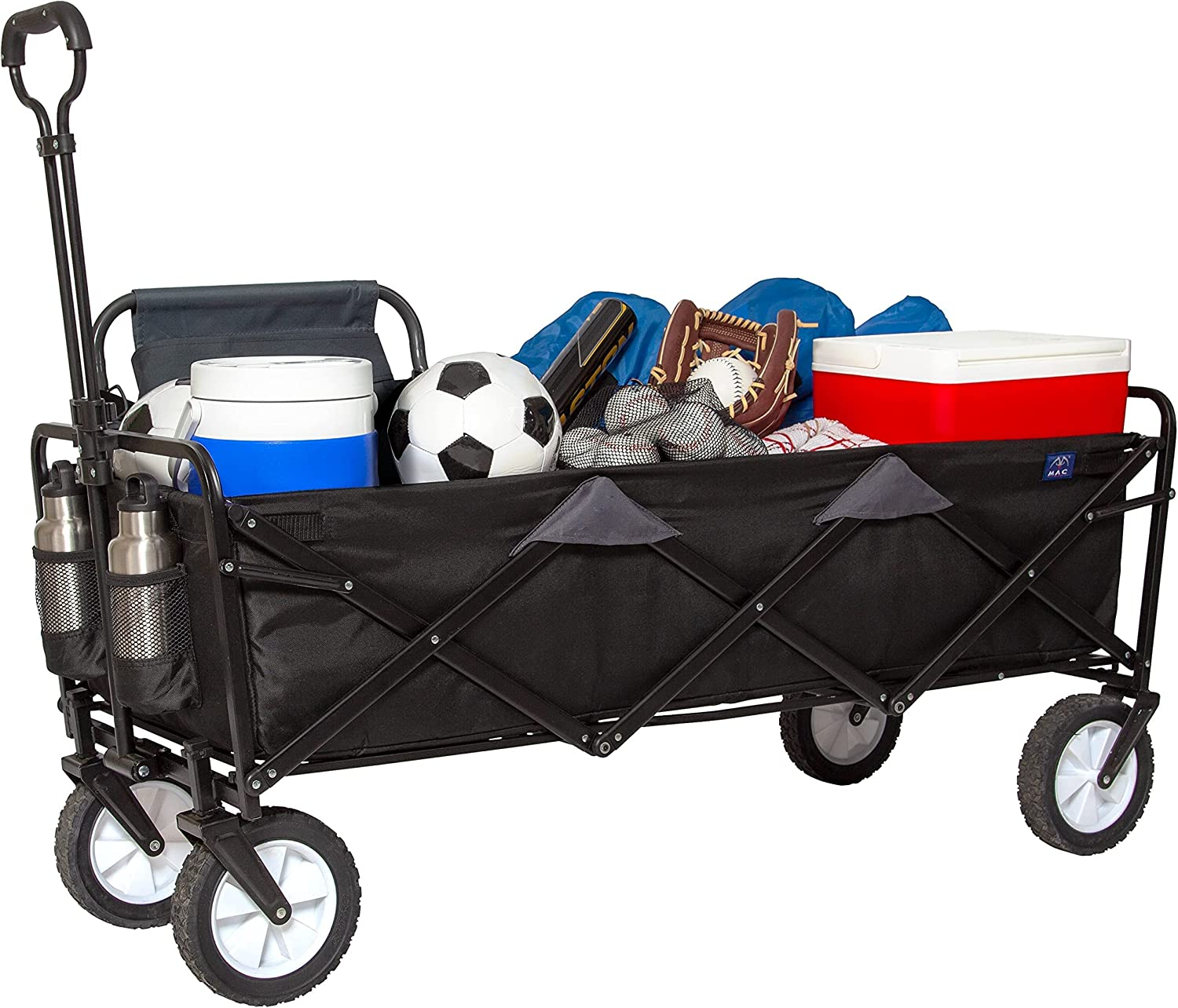 Mac Sports WTCX-201 Extended Collapsible Folding Outdoor Utility Wagon, Red