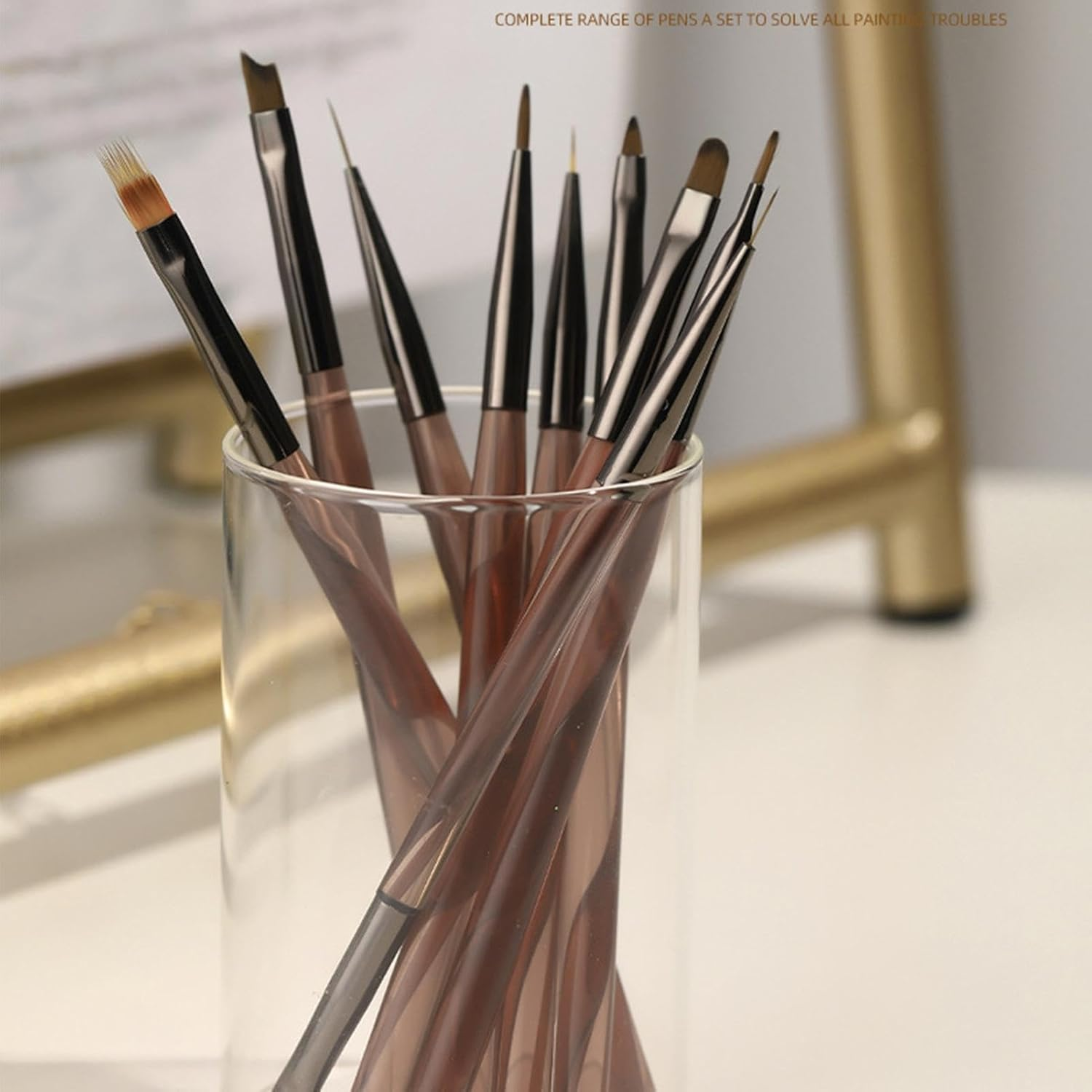 Nail Design Brushes - 9X Nail Design Painting Brushes | Nail Liner Brush for Home Salon Use, Nail Polish Brushes, Tool Set image number 1