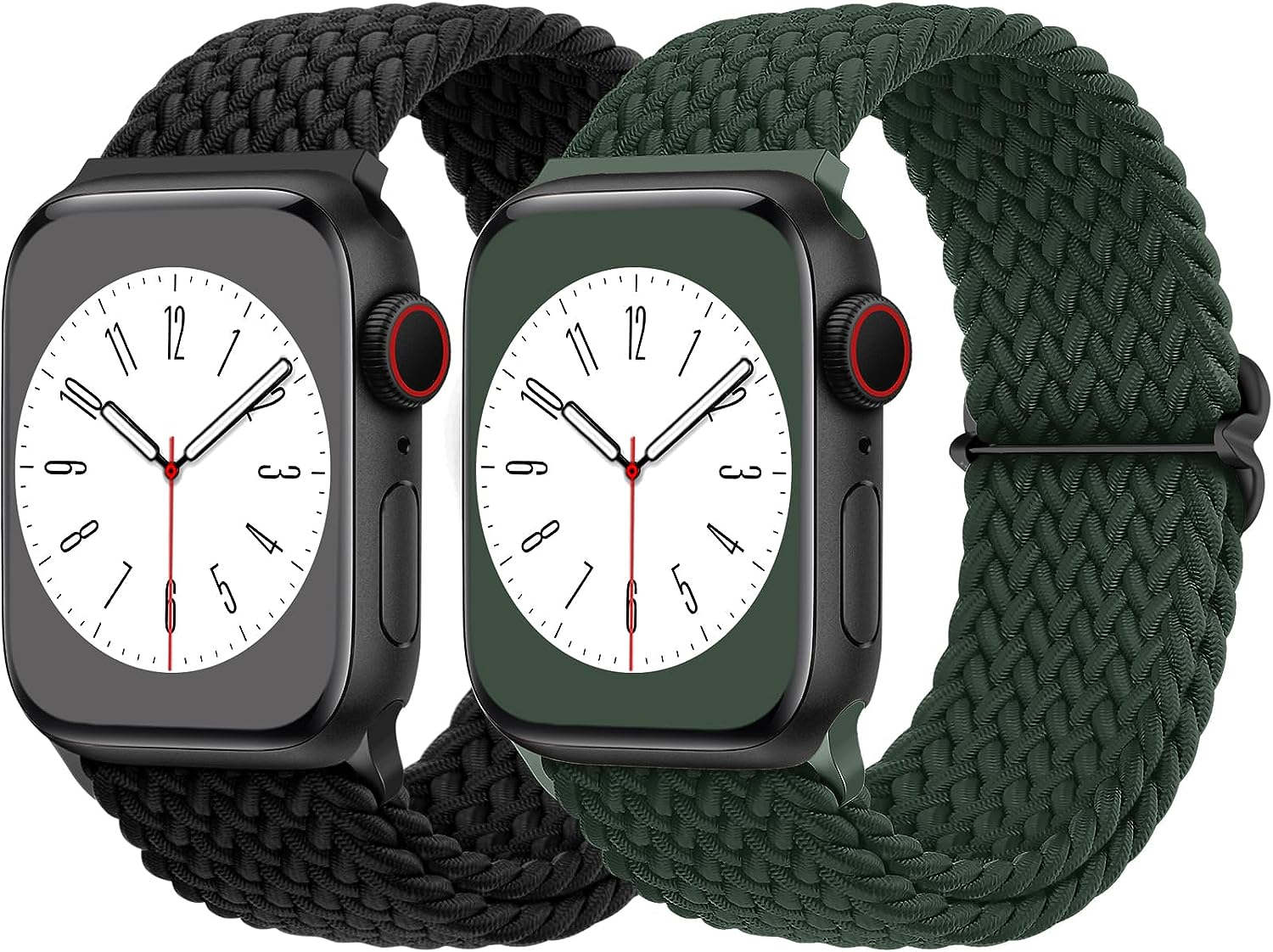 2 Pack Braided Solo Loop for Apple Watch Band 38Mm 40Mm 41Mm 42Mm 44Mm 46Mm 45Mm 49Mm for Women Men, Adjustable Sport Strap Stretchy Bands for Iwatch Series 11 10 9 8 7 6 5 4 SE Ultra 3 2 1