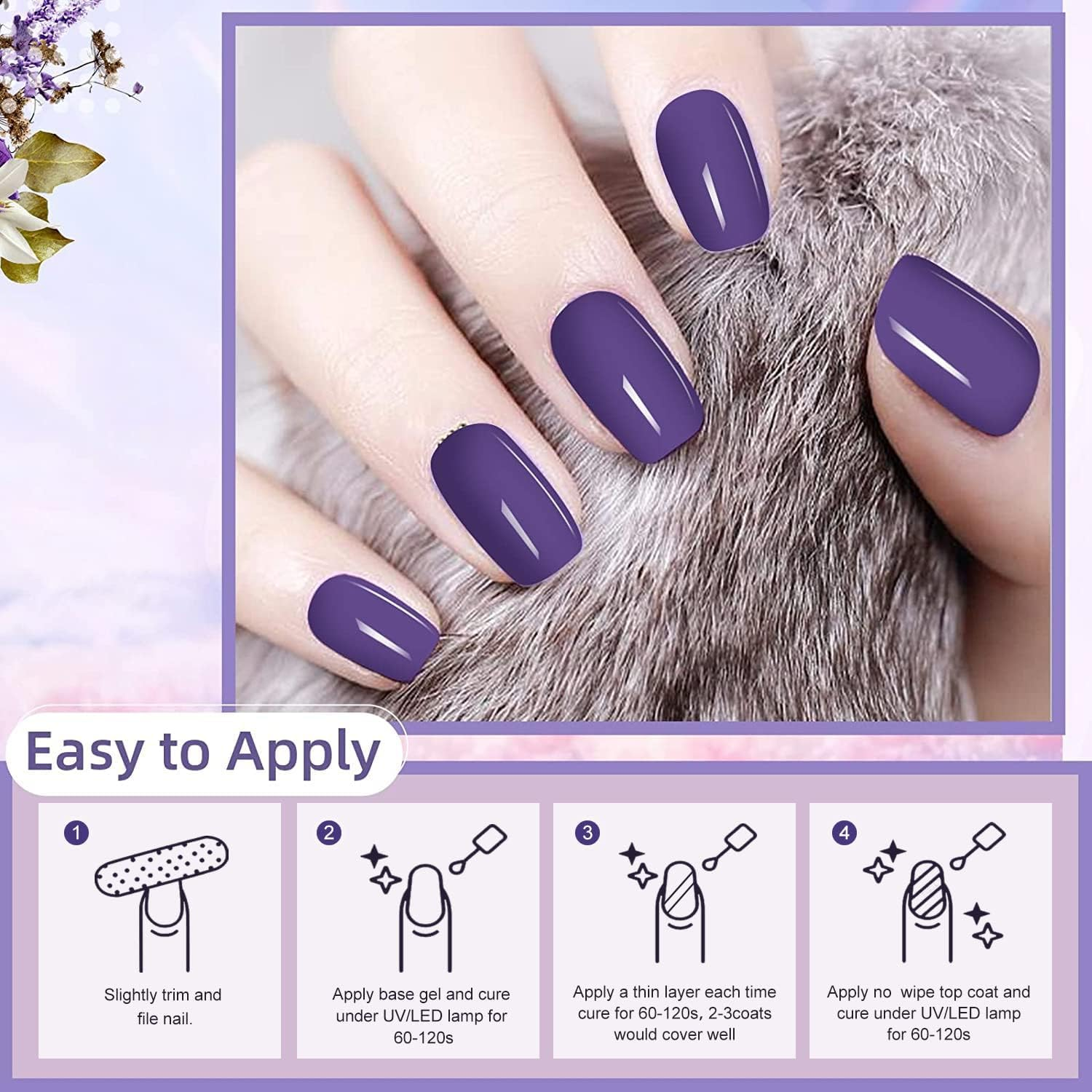 JEWHITENY 30PCS Nail Polish Kit 27 Colors Green Blue Pink Orange Gitter Sock off Gel Polish with Matte& Glossy Top Base Coat for DIY Nail Art Manucure at Home Salon image number 4