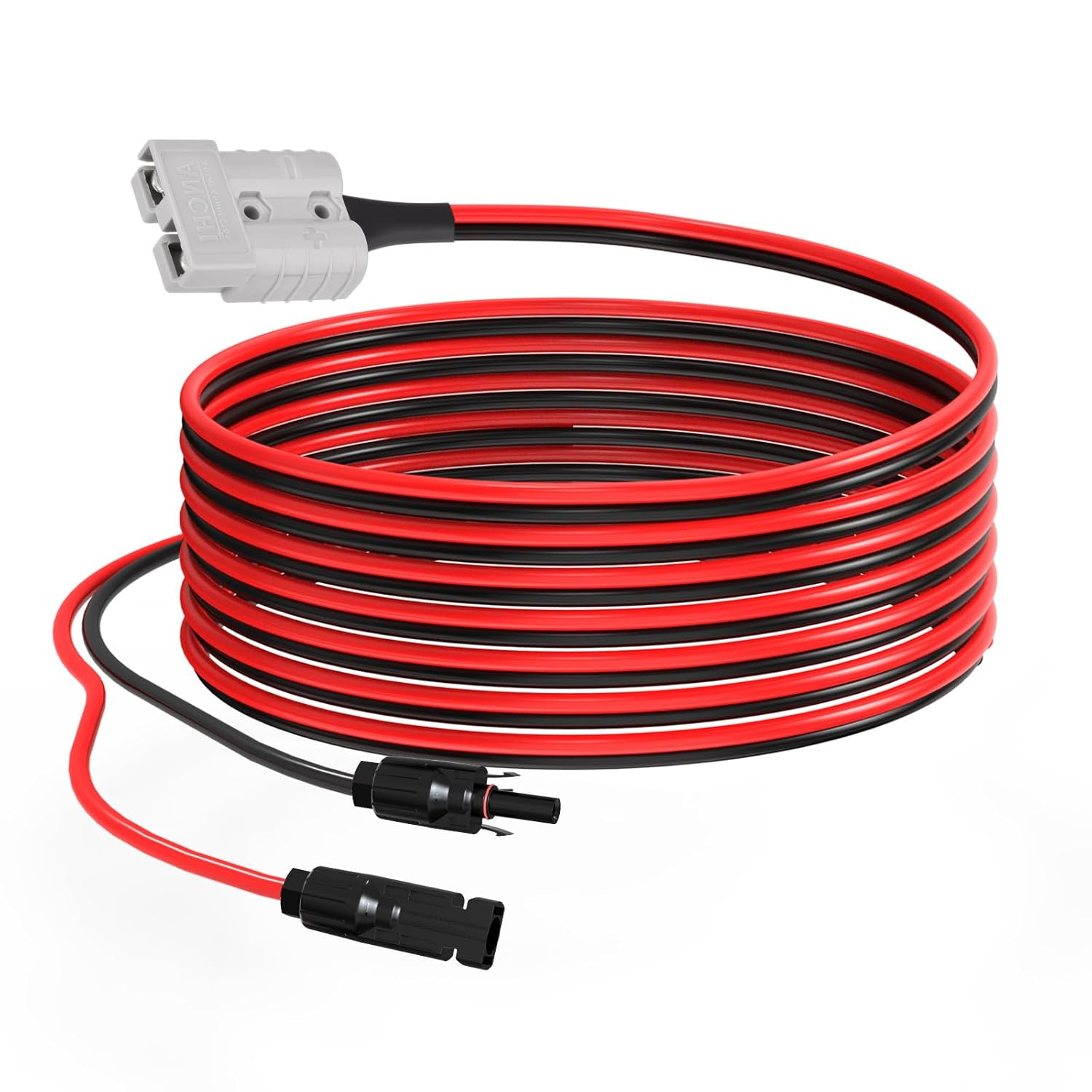 ELFCULB Solar to Anderson Plug, 10AWG Anderson 50A to Solar Plug Cable for Solar Panels, RV, Solar Generators (3 M)