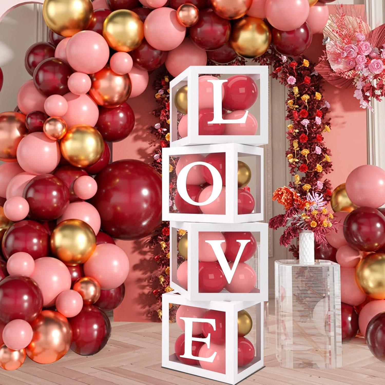 Baby Shower Decorations Boy Girl,4Pcs Baby Shower Balloon Boxes, 25Cm Little Baby Balloon Boxes with 27 Letters,Baby Boxes for Baby Shower,Name Boxes, Christening, Gender Reveal,Birthday Decorations image number 5