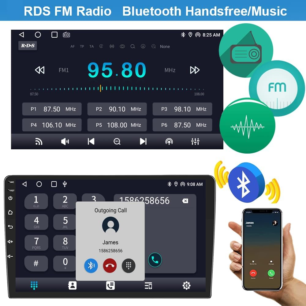 2G+64G Android 13 Car Radio Stereo GPS Navigation Apple Carplay Android Auto Head Unit Right Hand Drive 9Inch Touch Screen for Toyota Hilux 2005~2015(9 Inch for Toyota Hilux 2005-2015) image number 1
