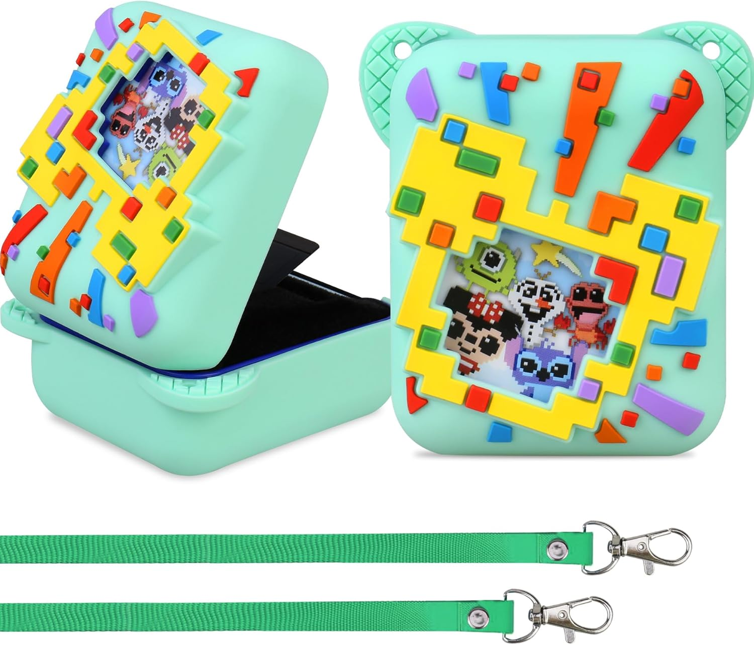 RAIALL Silicone Cover Case for Bitzee Disney Interactive Toy Digital Pet, Kids Protective Bitzee Disney Virtual Electronic Pet Lanyard Silicone Holder, Portable Travel Soft Silicone Sleeve, Green image number 2