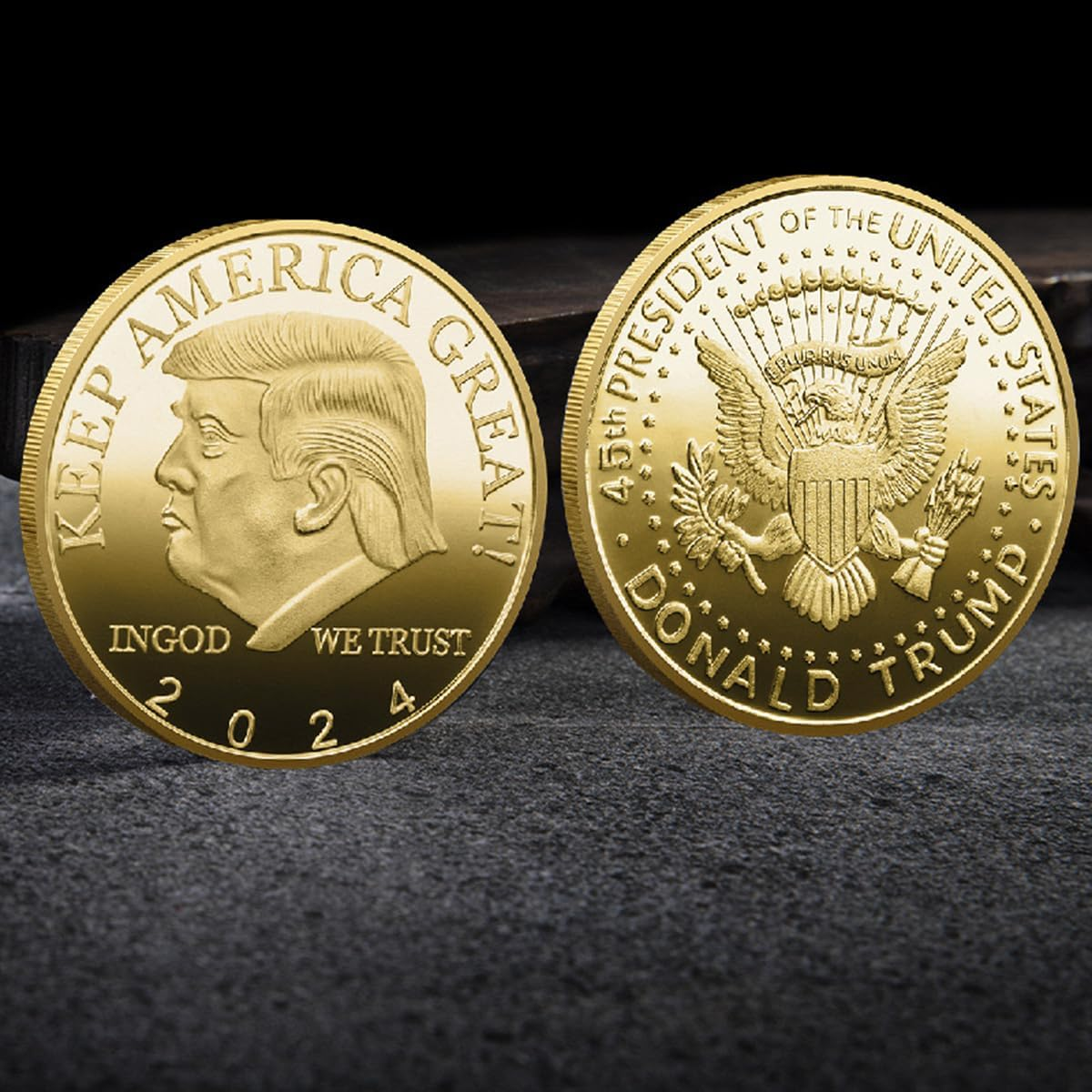 Donald Trump Coin 2024, Donald Trump Commemorative Coin 45Th President Collectible Gift, Show Your Support to Keep America Great, Art Collection Physical Coin (1 Pcs) image number 2