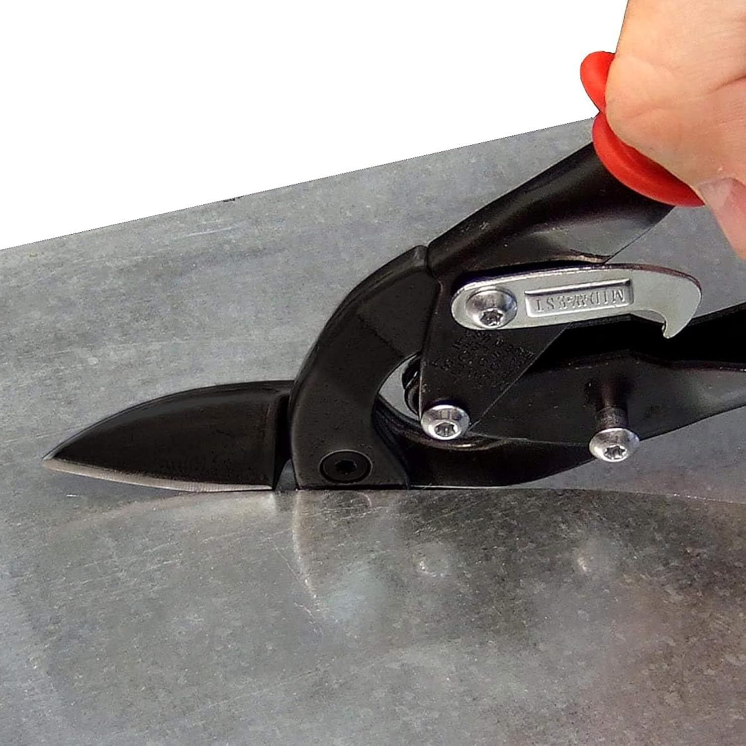 Midwest Tool & Cutlery Blackout Series Aviation Snip - Left Cut Offset Tin Cutting Shears with Forged Blade & KUSH'N-POWER Comfort Grips - MWT-6510LO image number 4