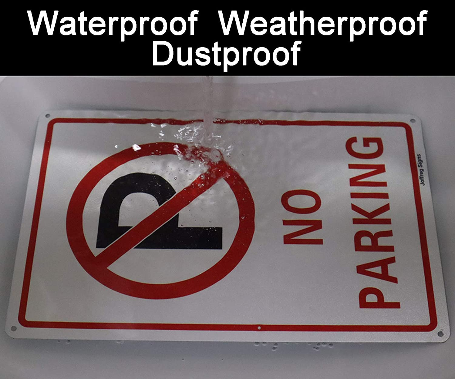 Joffreg No Parking Sign,20 X 30 Cm,Uv Protected,Weather Resistant,Waterproof,Durable Ink,Easy to Mount,Reflective Aluminum,2 Pack image number 1