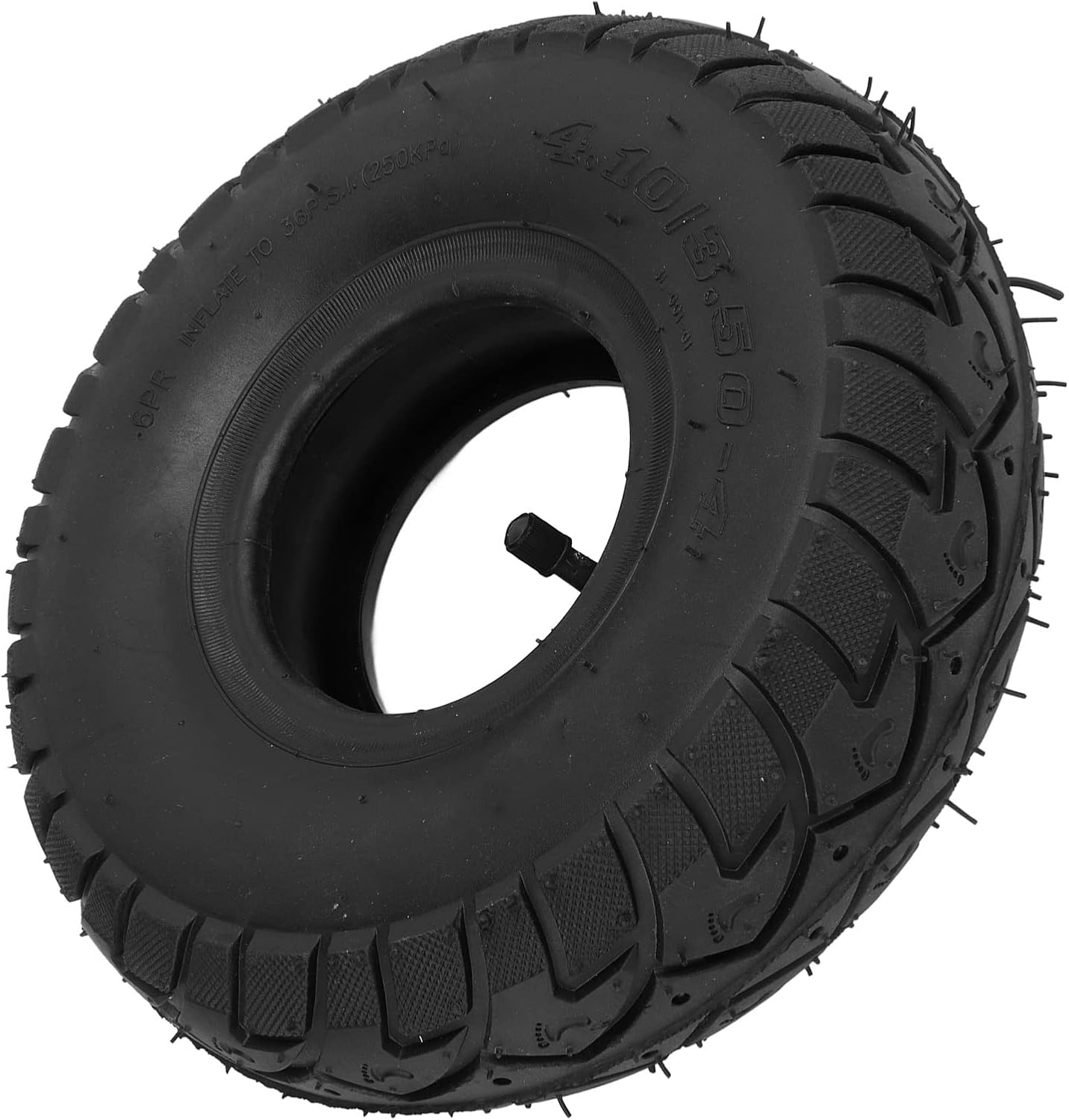 4.10/3.50‑4 Tire and Tube, 10 Inch Tire and Tube Durable High Load Impact Absorption for Lawn Mowers for Hand Trucks