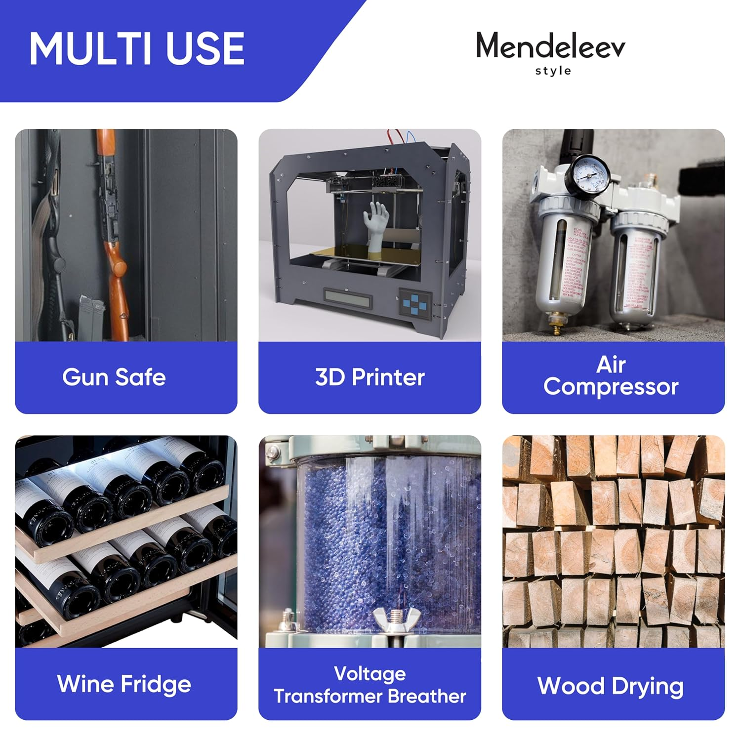 5 LB Blue Silica Desiccant Beads - Indicating Silica Gel Beads Drying Silica Beads Reusable Silica Gel Desiccant Dehumidifier image number 3