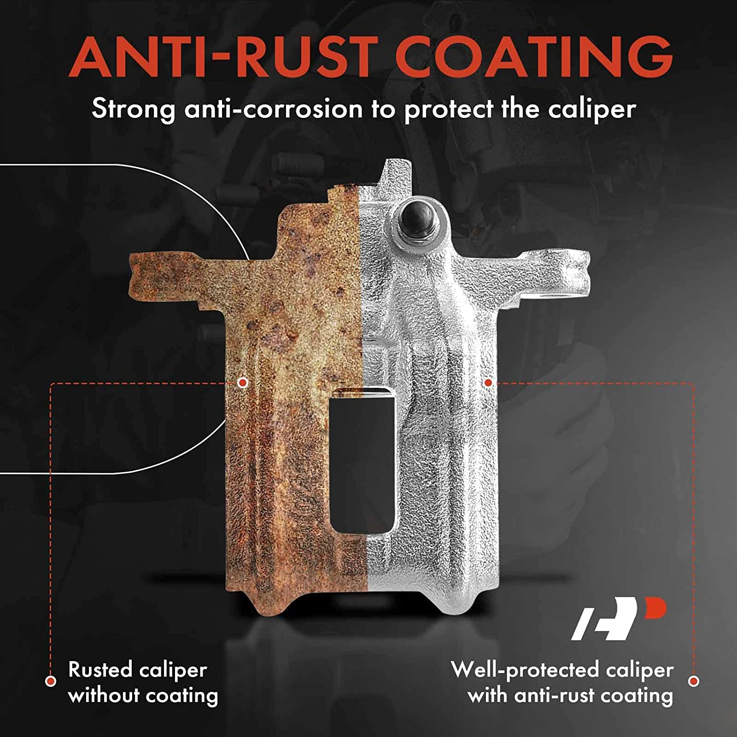 A-Premium Disc Brake Caliper Assembly without Bracket Compatible with Chevrolet Corvette 1984-1987 Front Side 2-PC Set image number 6