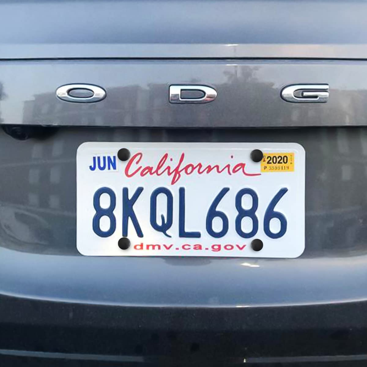 YALOK anti Theft License Plate Screws Kits- Rustproof Stainless Steel Car Tag Plate Mounting Hardware, M6 (1/4") Tamper Proof Fastener Nut, Caps Cover for Front Rear Frame Holder Mounting（Black-Set1） image number 2