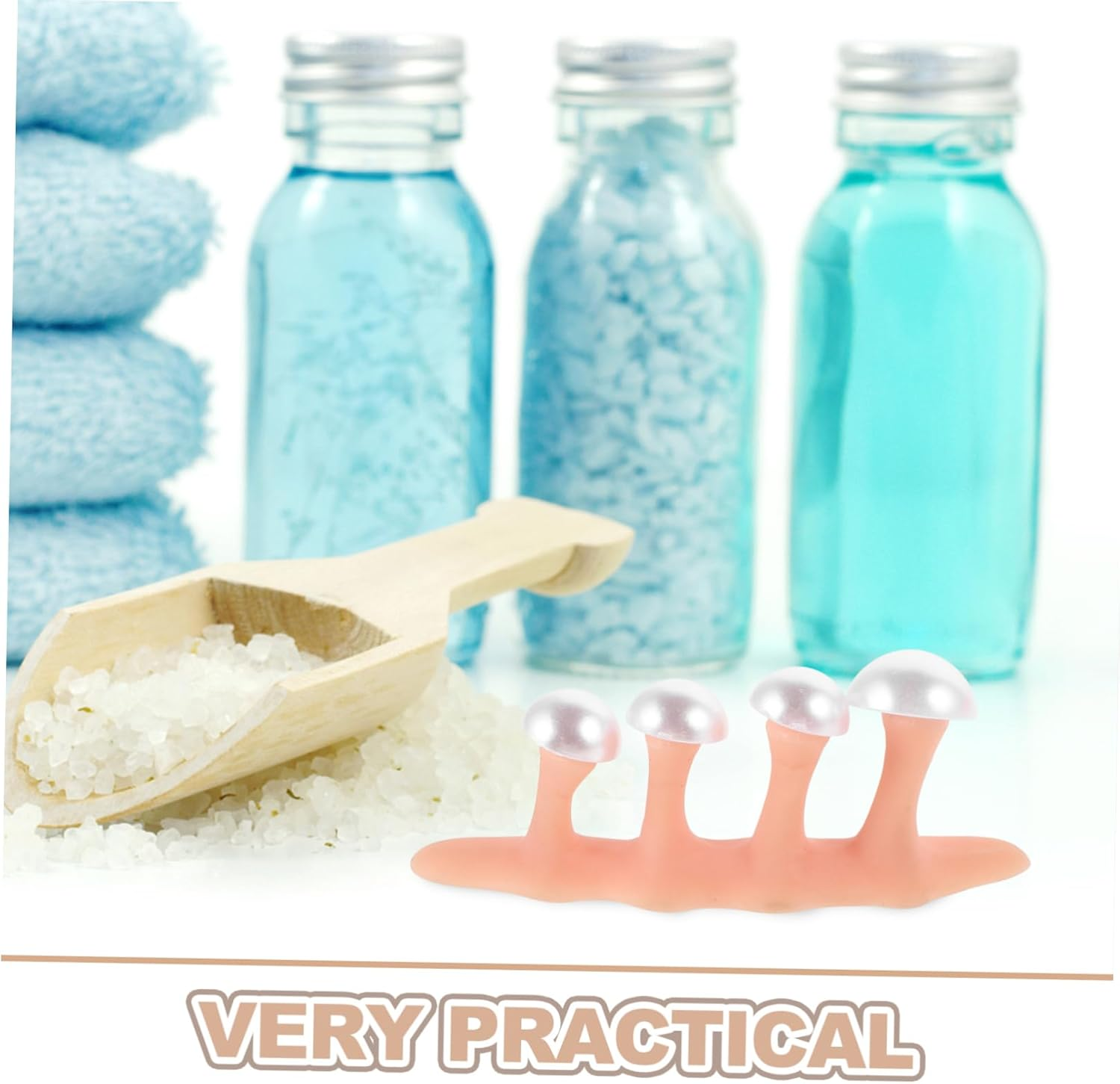 2Sets Nail Separator for Pedicure Silicone Toe Separators Pearl Decor Toenail Spacers for Nail Art and Manicure image number 2