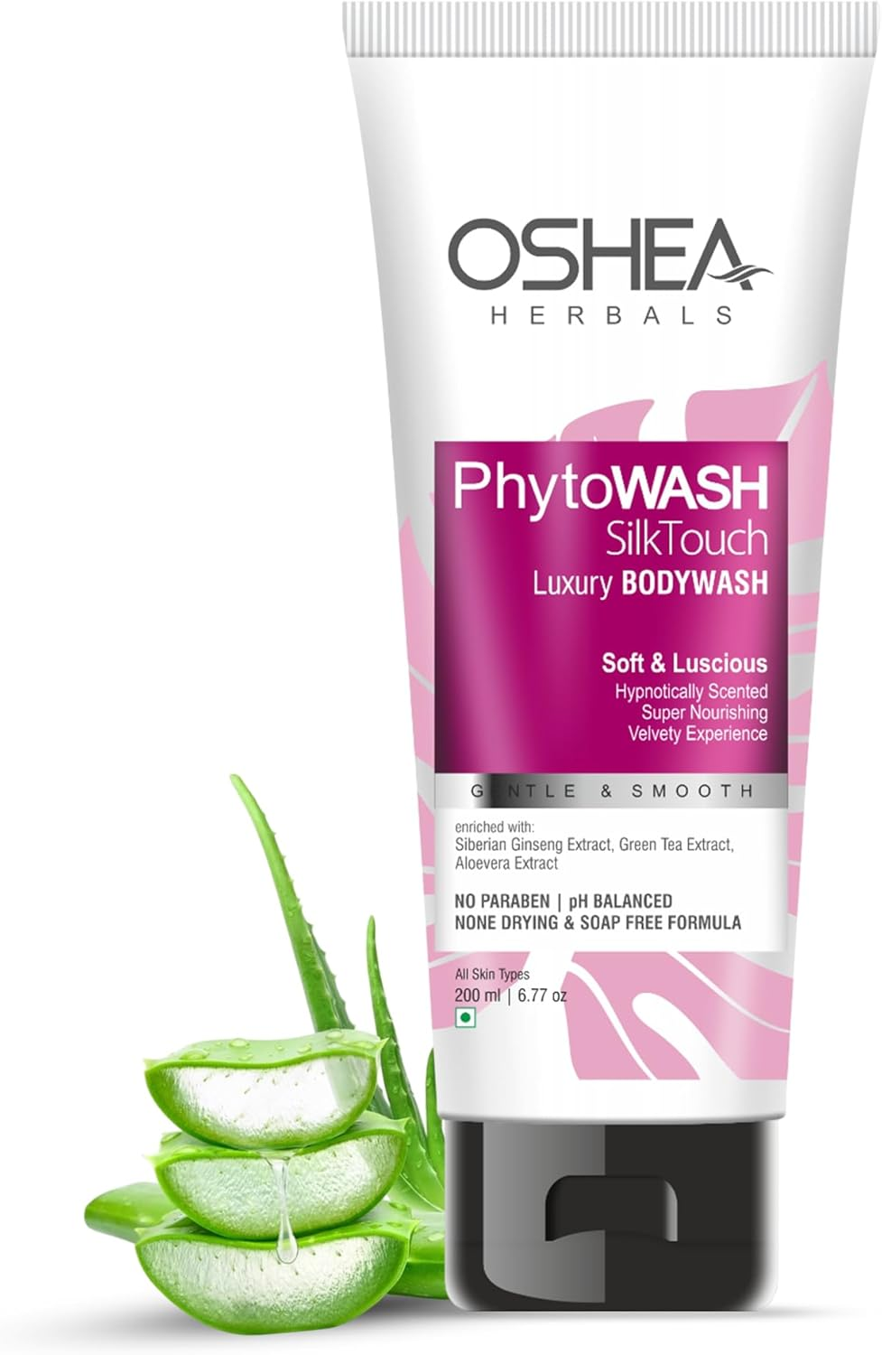 Oshea Herbals Phytowash Silk Touch Luxury Bodywash I Soft & Luscious I Super Nourishing I Enriched with Siberian Ginseng Green Tea & Aloevera Extract I 200Ml image number 5