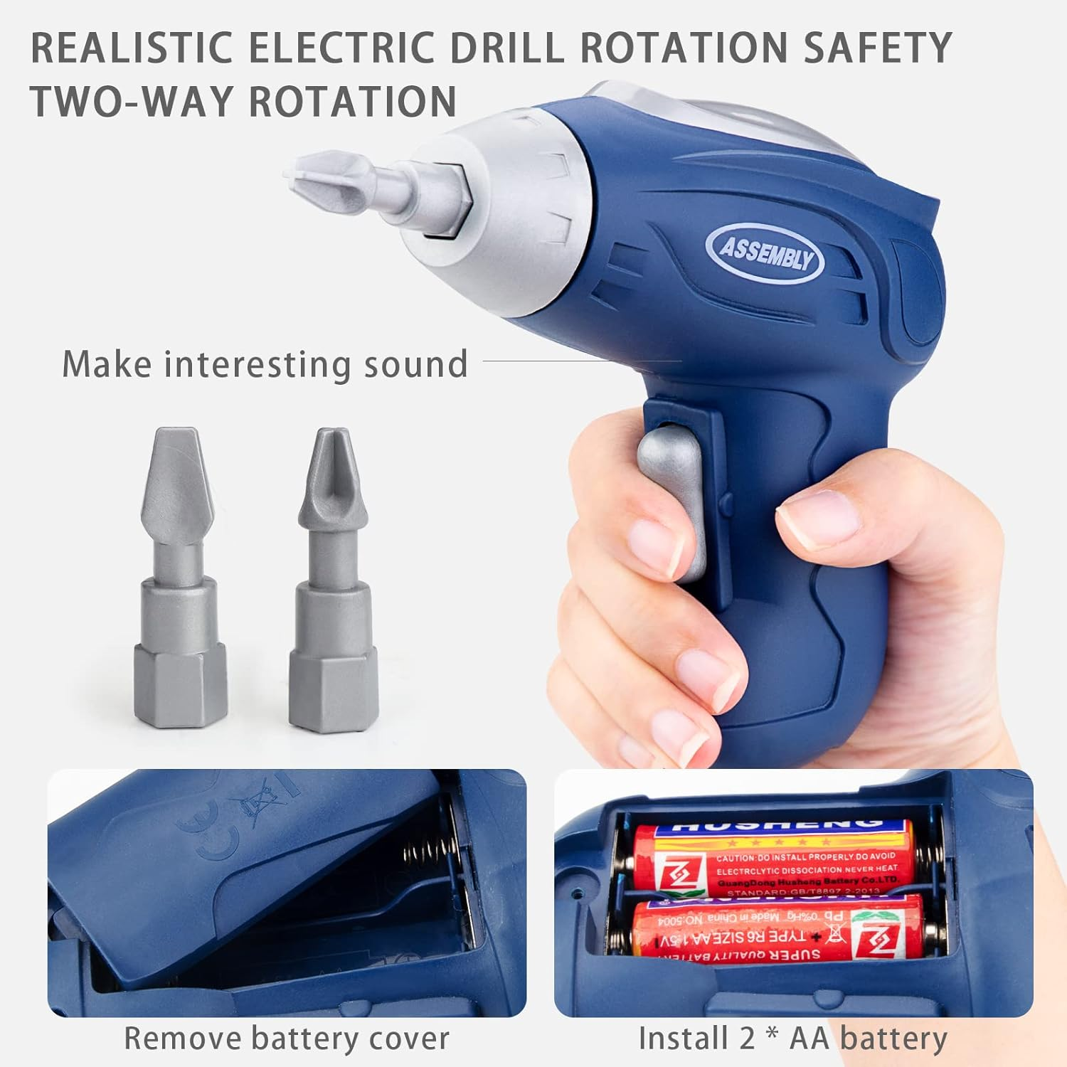 Deejoy Kids Tool Bench, Realistic and Electric Drill, Transformable Tool Set, Toddler Bench Pretend Play Learning Boys & Girls Age 3-5 image number 6