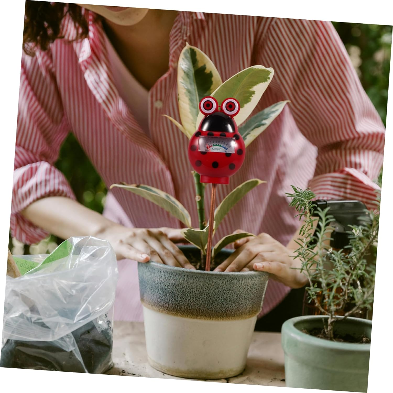 BUTIFULSIC Soil Moisture Meter Gardening Soil Tester for Indoor Outdoor Plants Portable Single-Needle Plant Water Shortage Reminder Tool image number 1