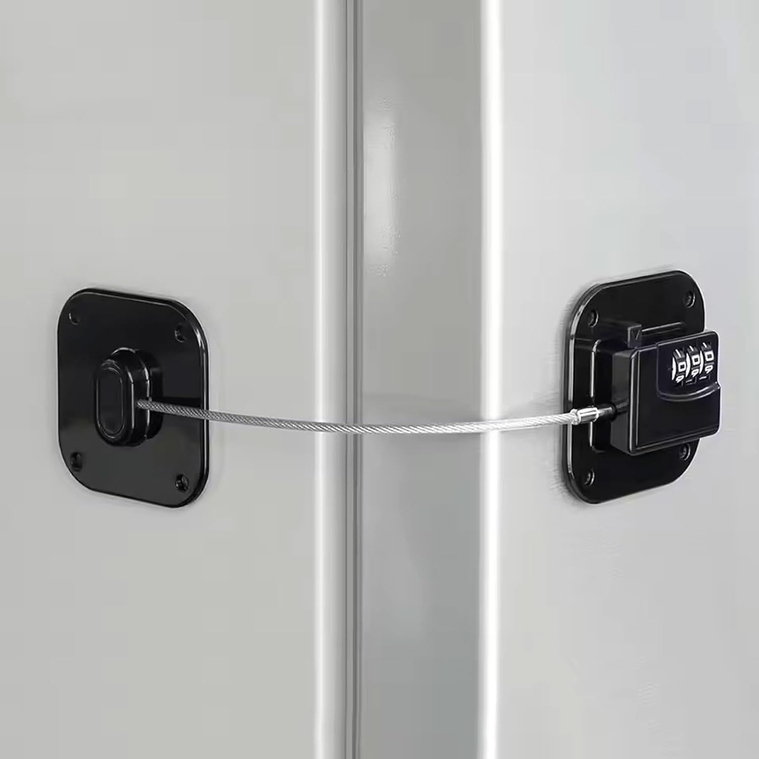 JANGJANG Fridge Lock and Drawer Lock, Heavy Duty Combination Lock for Cabinets and Refrigerators, Easy Install No Keys Needed, Child Safety Kitchen and Home Security Lock,(Black-1Pack) image number 1