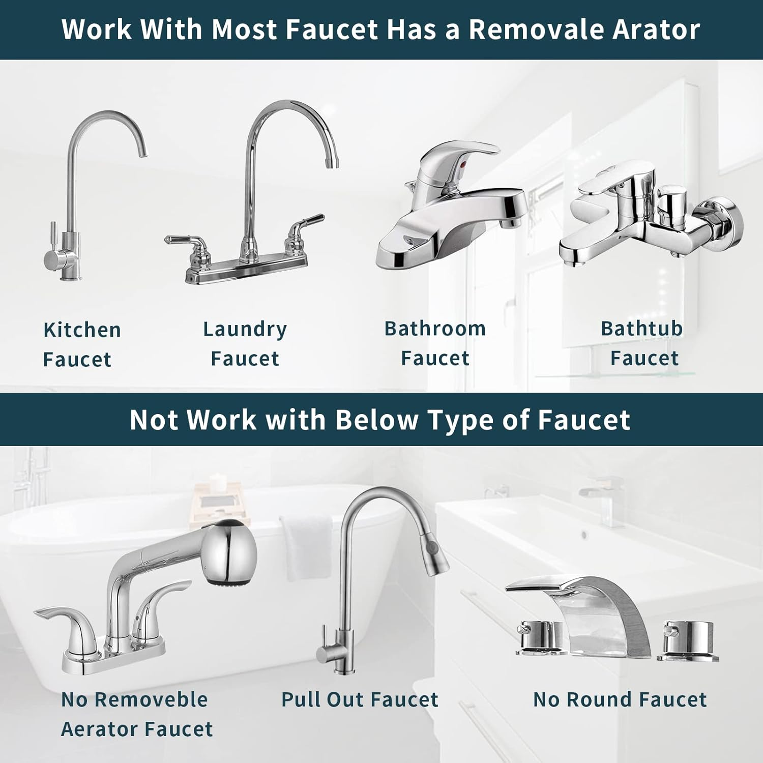 USLICCX Sink Faucet Rinser for Dog Baby Hair Washing Kitchen Bathroom Sink Bathtub Extension Sprayer Set with Recoil Hose & Shower Holder & Water Diverter, Polished Chrome image number 2