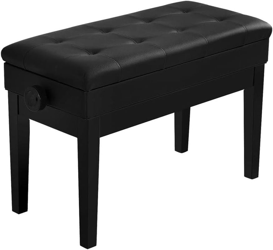 Alpha Piano Bench Stool Adjustable Height Keyboard Seat W/Storage Wooden Chair image number 3