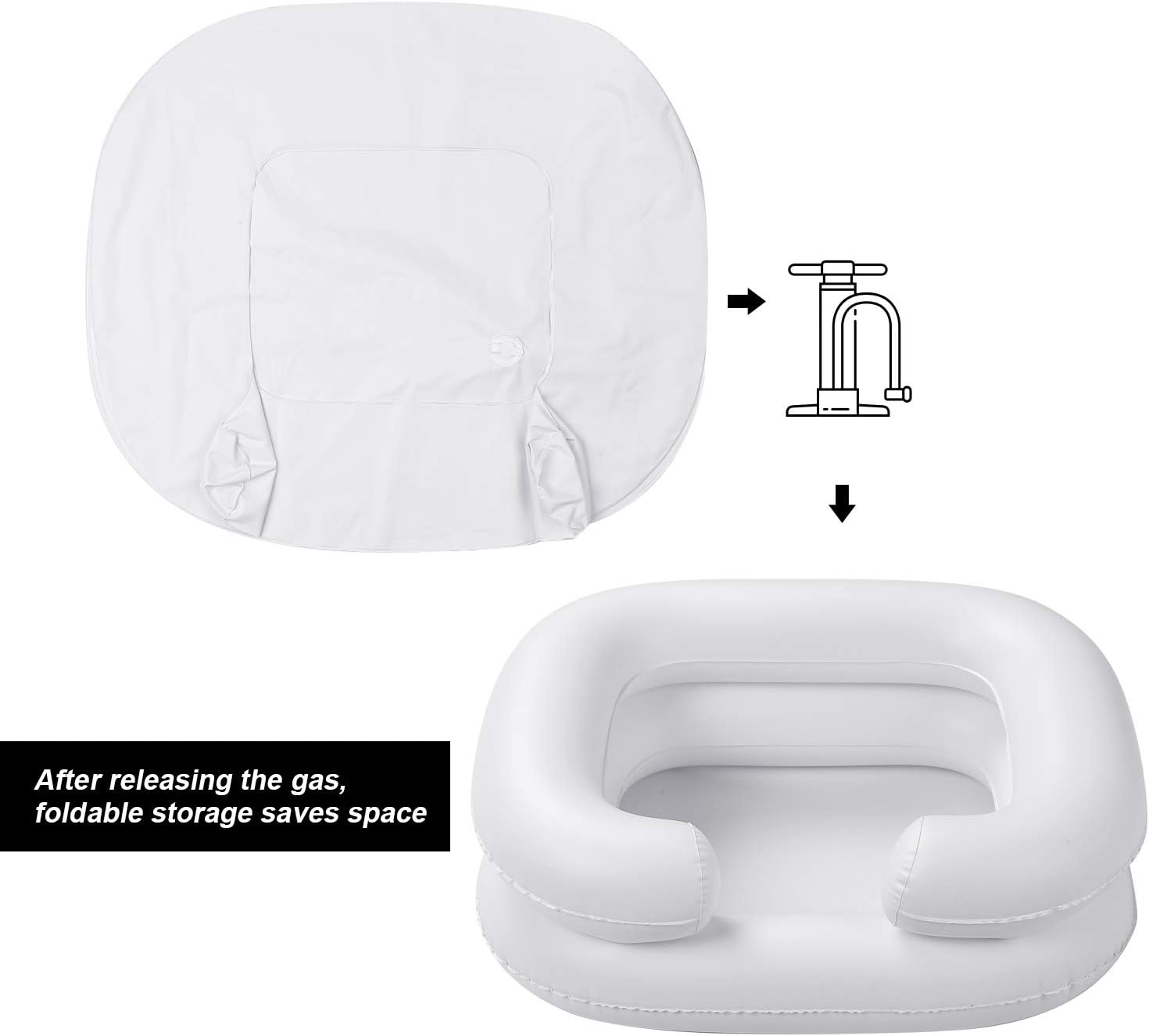 Mingzhe Portable Shampoo Bowl Foldable in Bed Hair Washing Hair Cuts Hair Coloring for the Elderly Disabled Pregnancy Hair Washing Basin Wi Drain Tube