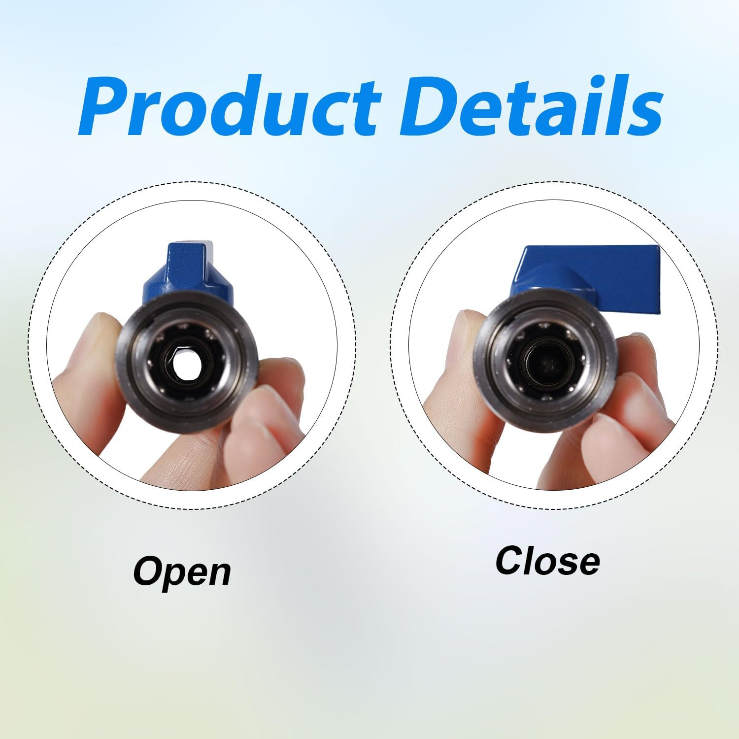 NQEUEPN Quick Connect Ball Valve, Stainless Steel Pressure Washer Ball Valve 3/8 Inch High Pressure Washer Ball Valve for Power Washer Hose image number 5