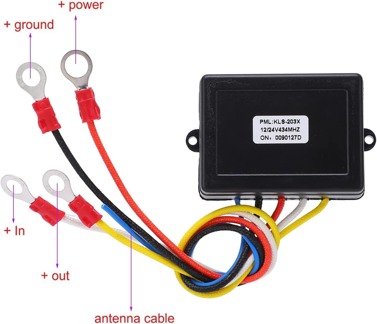 Handset Switch Controller, Easy Installation 12V 24V Portable 434MHZ Winch Wireless Remote Control Kit Heavy Duty with Indicator Light for Truck ATV SUV (Blue) image number 5