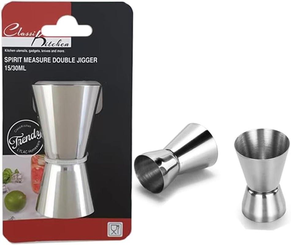 [2Pcs] Lylac Homeware Double Jigger Spirit Measure,Cocktail Spirit Measure Stainless Steel, 15/30Ml Capacity,3.4D/4.1Cm Dia X7CM