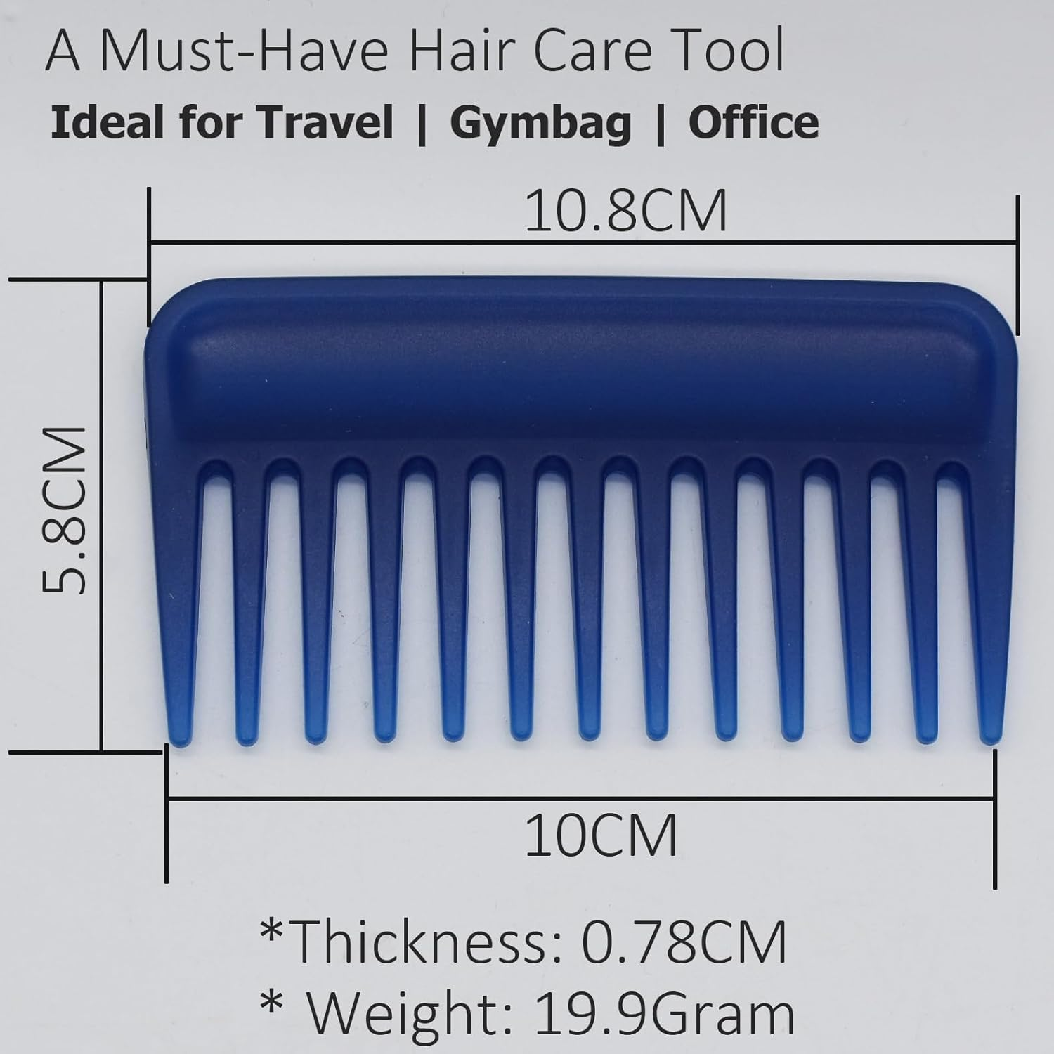 Professional Hair Comb, Streaker Texture Pocket Size Detangling Combs for All Hair Types, Women, Men, Kids, Home, Office, Car, Travel, Handbag, Gym Bag (Blue, 1) image number 2