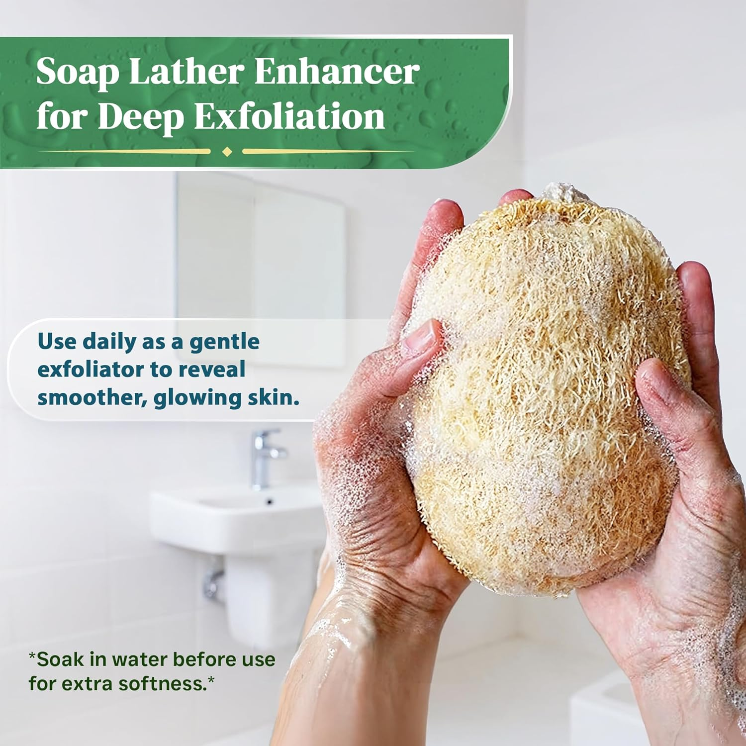 100% Natural Loofah Exfoliating Sponge (4 Pack) - Loofah Body Scrubber - Loofah Sponge - Organic Loofah - Exfoliating Body Sponge - Biodegradable Loofah - Bath Luffa Sponges - Exfoliating Loofah Pad image number 6