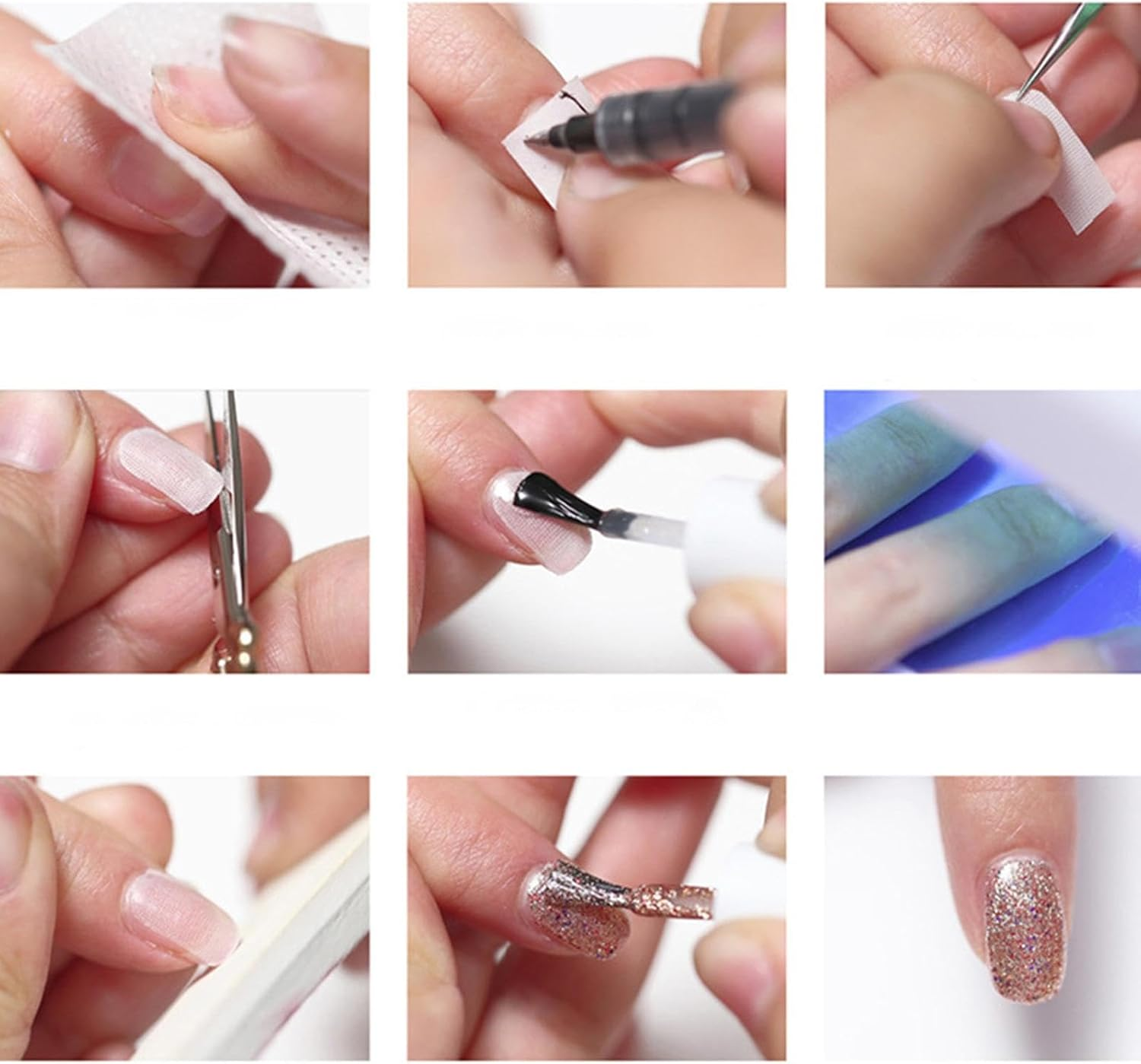 Silk Nail Film, Nail Art Protection, Nail Art Tool, Silk Nail Protection, Self-Adhesive Anti-Damage Nail Foil for UV Gel Acrylic Nail Art Extension, Nail Reinforcement Repair Tape image number 6