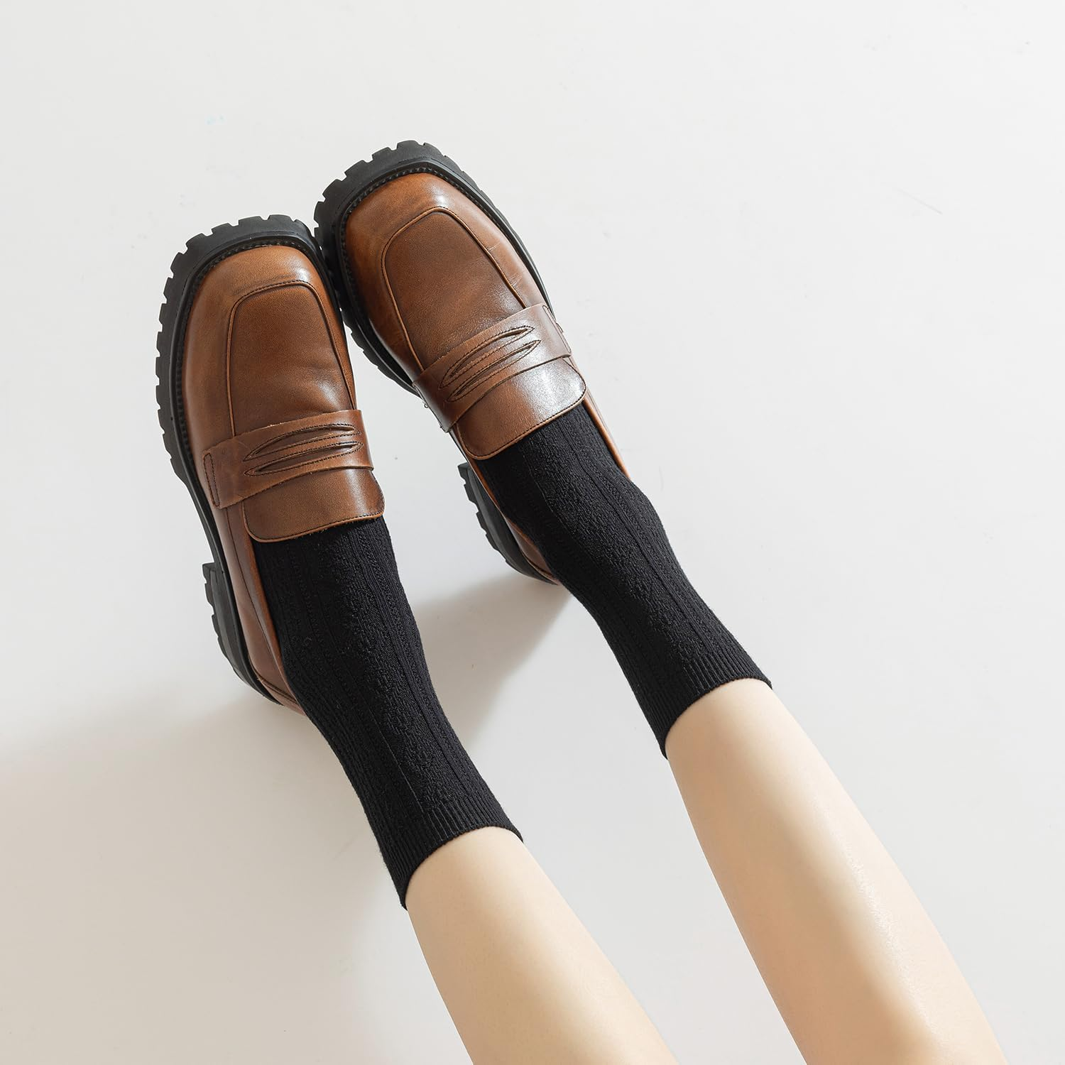 Mcool Mary Womens Crew Socks, Casual Knit Cotton Comfy Breathable Cool Dress Socks for Girls 6 Pack image number 5