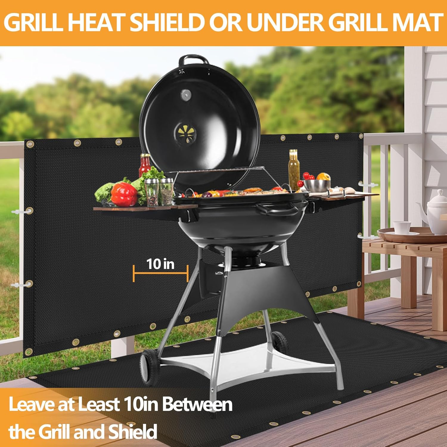 Fireproof Heat Shield for Wall behind Grill, Protect Deck Fence from Grill Heat, 3'X10'