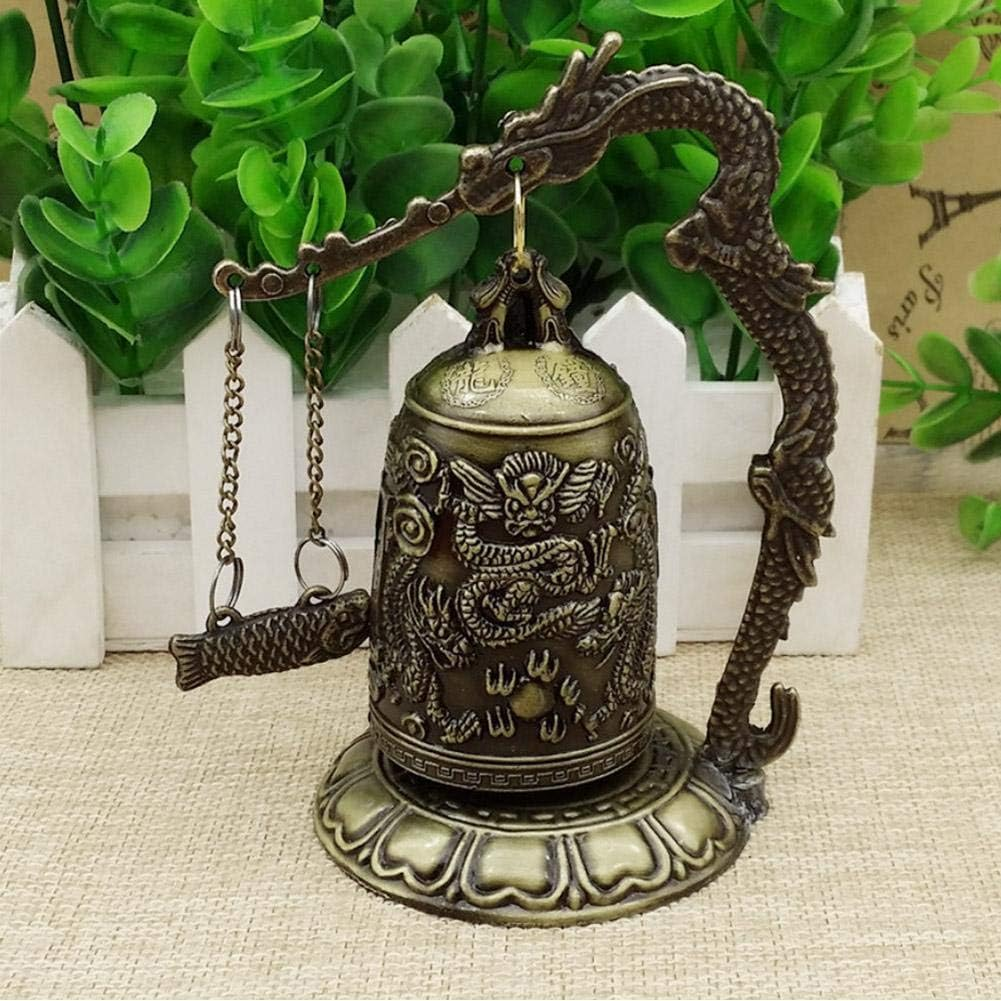 Carved Bronze Dragon Lock,Vintage Small Carved Bronze Dragon Lock Bell Arts & Crafts Collectibles Ornaments Desk Decor image number 6