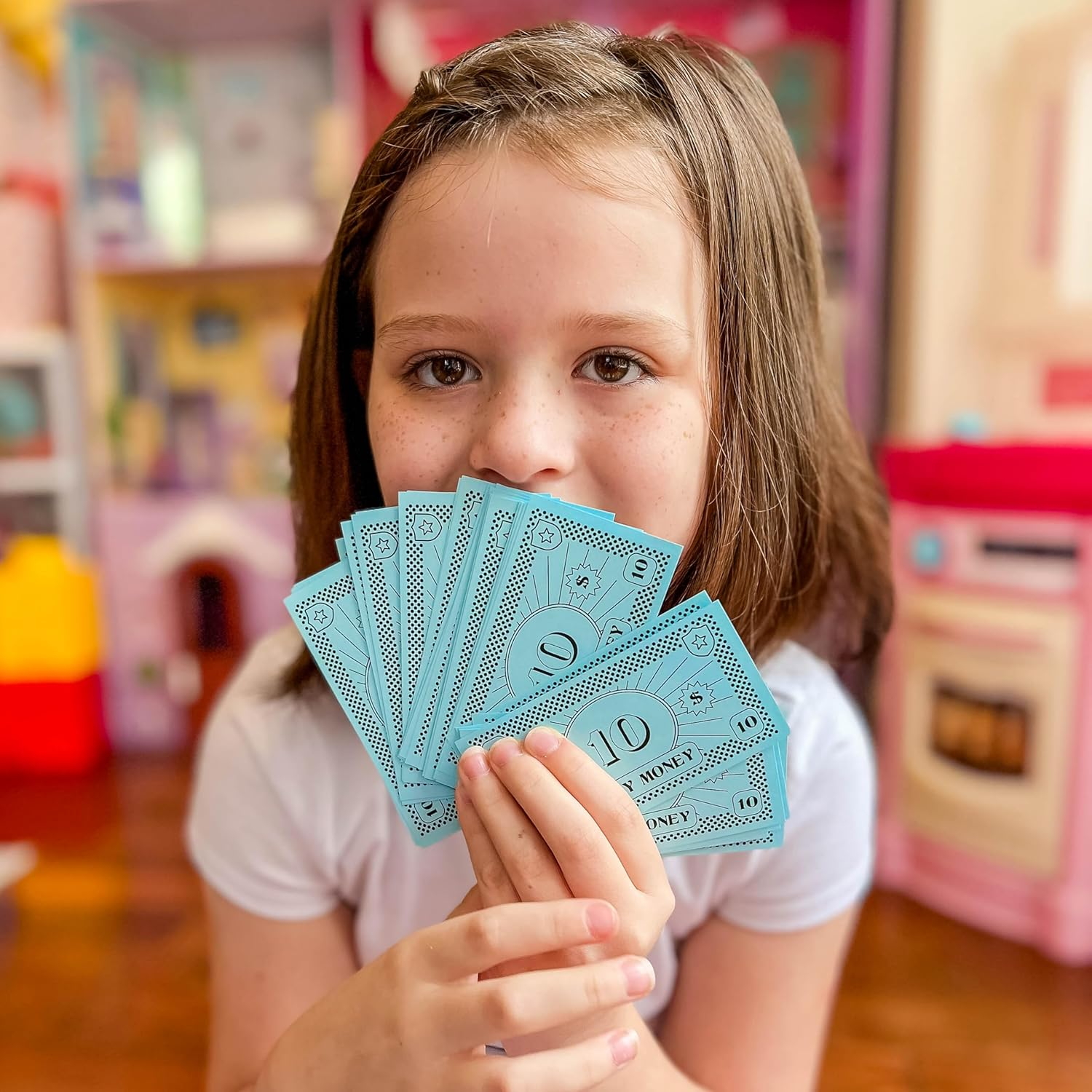 Opoly Play Money &ndash; 520Pcs Fake Money for Board Games &ndash; 65 of Each Bill in 8 Denominations &ndash; $1, 5, 10, 20, 50, 100, 500, & $1000 - Paper Money for Pretend Play Cashier, Refill Packs, Stocking Stuffers image number 5