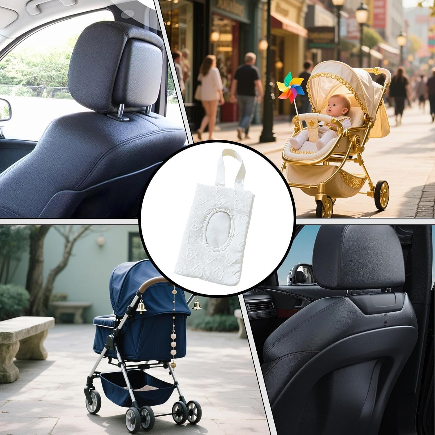 Wipes Dispenser | Tissue Dispenser for Travel | Dustproof Refillable Wet Wipe Dispenser Napkin Container for Car Camping Bathroom Travel Outdoor Picnic image number 3