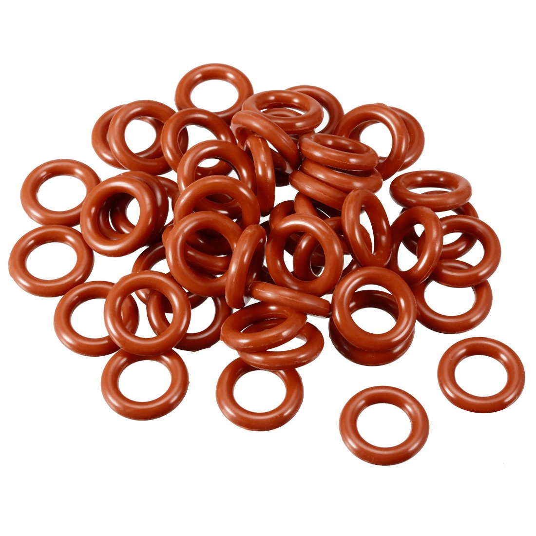 Uxcell Silicone O-Ring, 11Mm outside Diameter, 6.2Mm Inner Diameter, 2.4Mm Width, VMQ Seal Rings Sealing Gasket Red, 50PCS image number 3