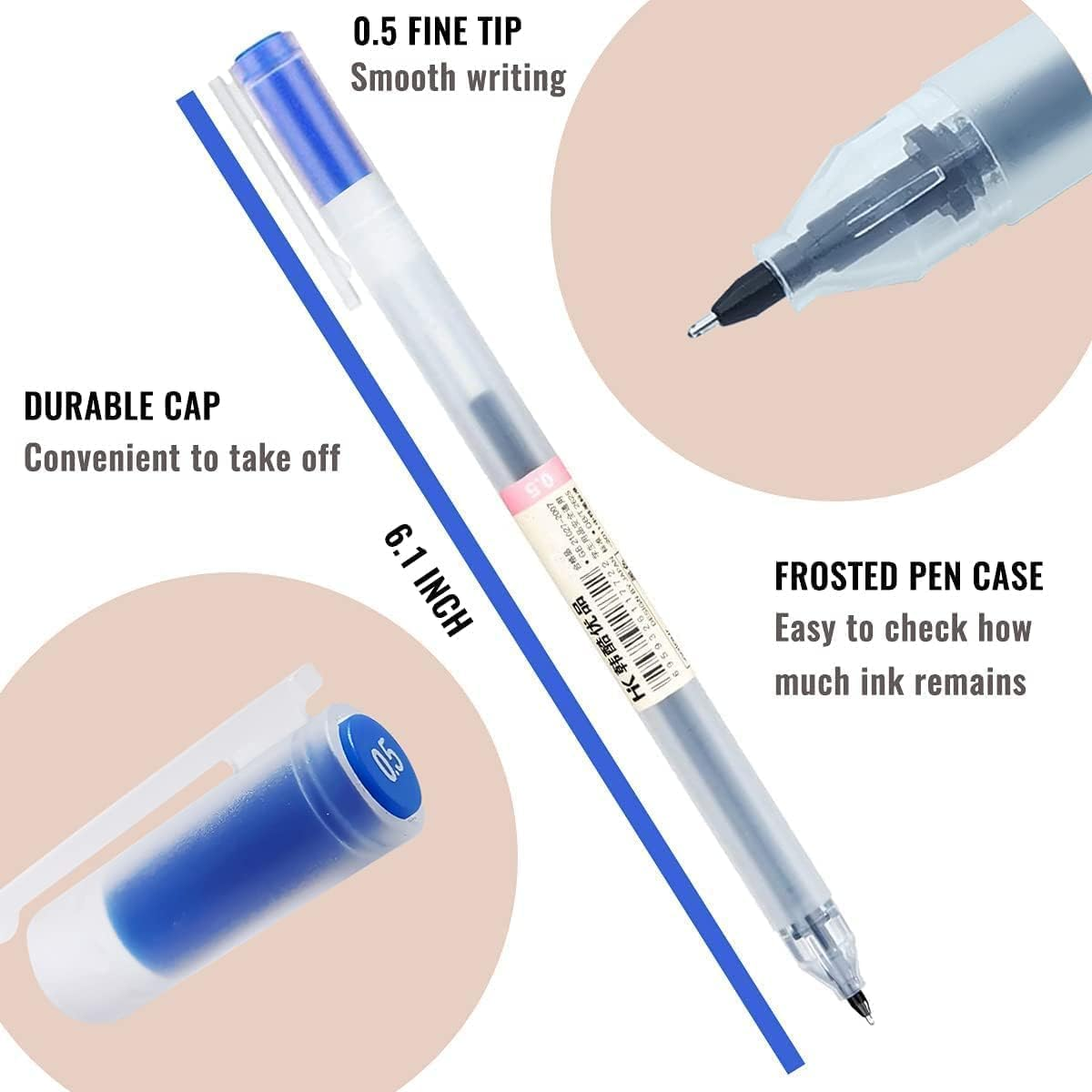 Gel Pens 12 Colors, Ball Point Pens Fine Point, 0.5 Mm Ink Pen, Note Taking Pens for Japanese Korean Office School Stationery Supplies image number 1