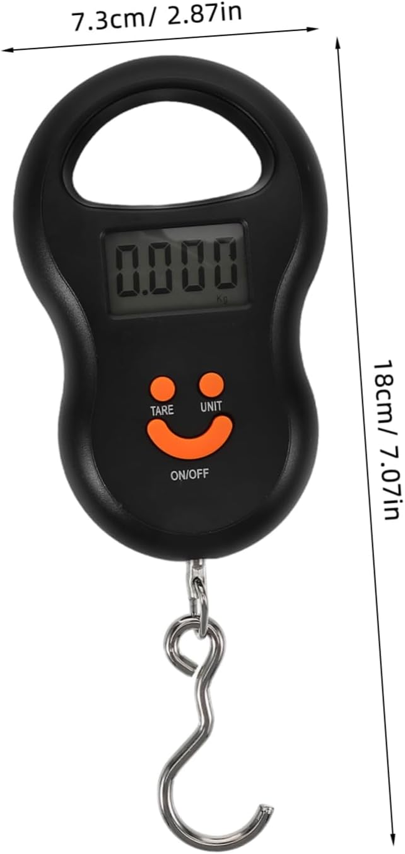 WOONEKY Travel Essential Portable Scale Digital Luggage Weighing Scale Hook Black image number 2