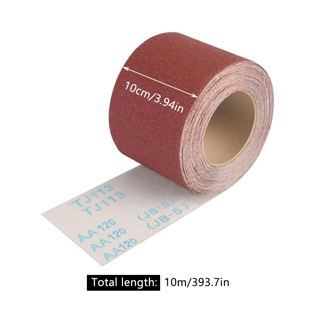 AIMALL 10CM Wide Sandpaper Roll &ndash; 10M Brown Corundum Emery Cloth for Woodworking, Metal, Wall, Hand Tear Polishing Grit 80-600 Abrasive Gauze Paper image number 2