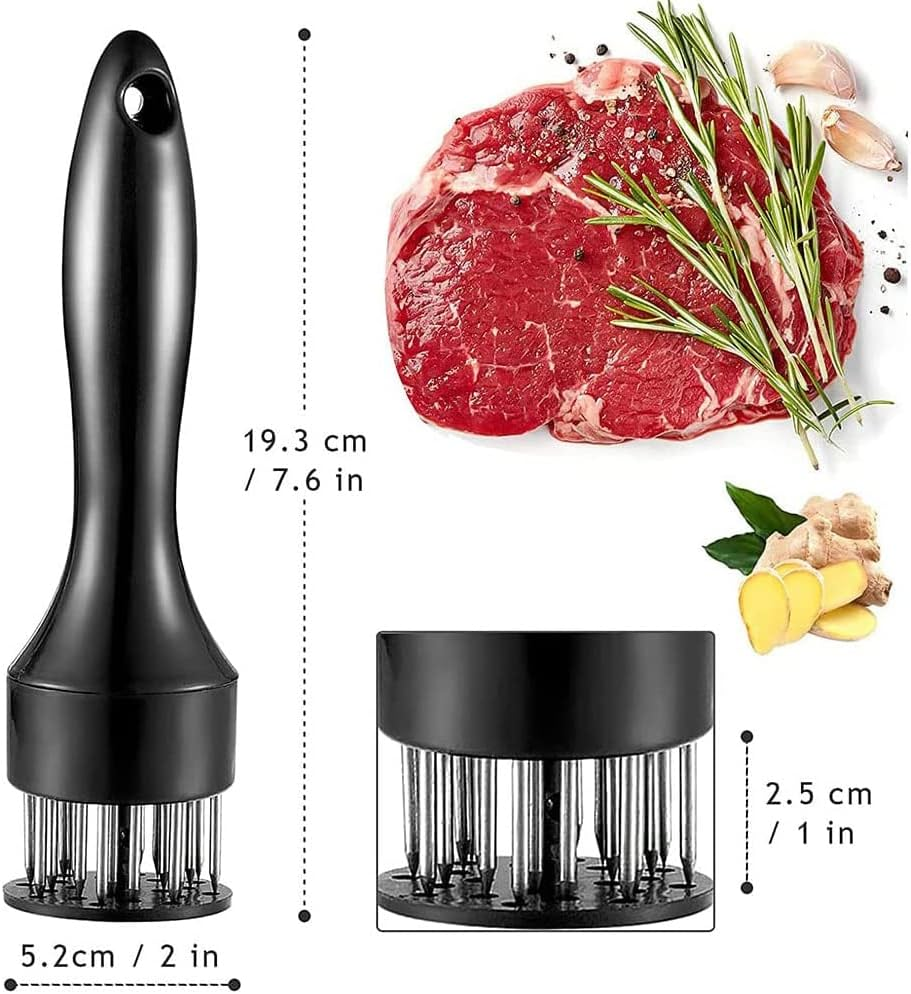 2 Pack Meat Tenderizer Tool, Aufondof 21 Stainless Steel Needle Meat Mallet Sturdy & Sharp, Easier-Use for Kitchen Cooking Tenderizing, BBQ, Marinade & Maximize the Flavor of Fish, Pork, Beef image number 5