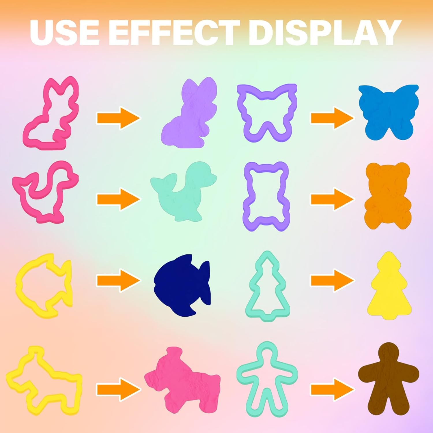 BEZANU Dough Tools Kit, 15 PCS Dough Accessories Molds with Animal Cutters for Creation Educational Toy Gift Set (Colorful) image number 2