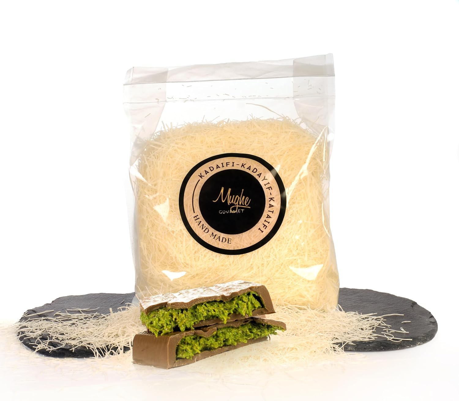 Mughe Gourmet - Premium Dried & Chopped Kataifi Dough - Kurutulmuş Kadayif Hamuru - Baklava, Kunafa & Dubai Pistachio Chocolate Bar Ingredient 400G image number 5