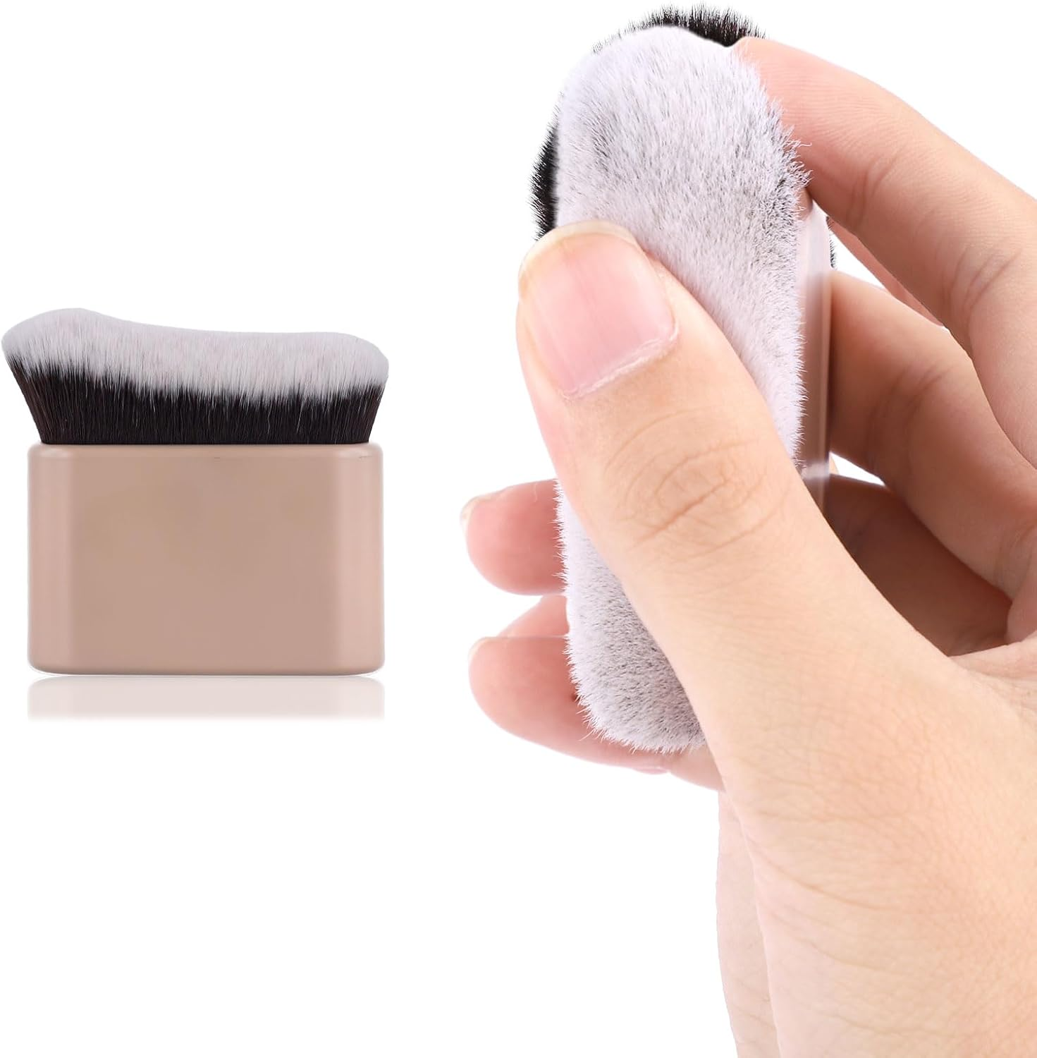 Self Tanning Brush, Self Tanner Liquid Foundation Body Makeup Brush Spray Tan Applicator Blend Brush Blending Beauty Brushes for Face Leg (Flesh Pink) image number 6