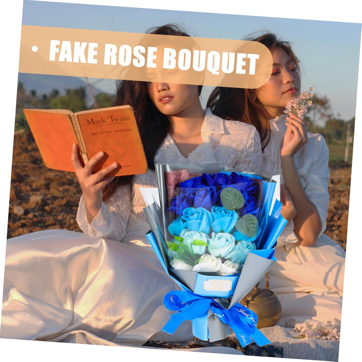 Alipis 1 Set Soap Flower Bouquet Present Soap Flowers Decorative Box Eternal Floral Arrangement for Valentine'S Day Anniversary Birthday for Home Decor and Spa image number 4