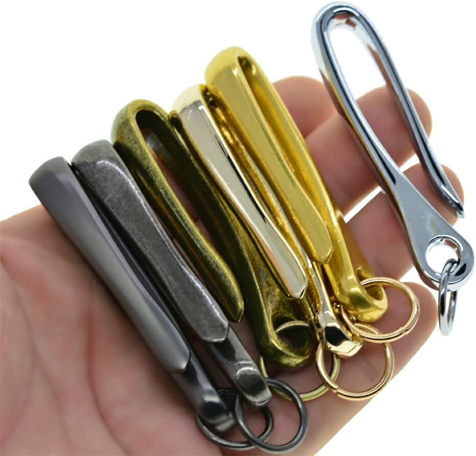 2 Pieces Wallet Japanese U-Shaped Hook Zinc Alloy Keychains Hooks Hanging Handicrafts Key Ring Presents Accessories, Black - Dark Gold image number 2