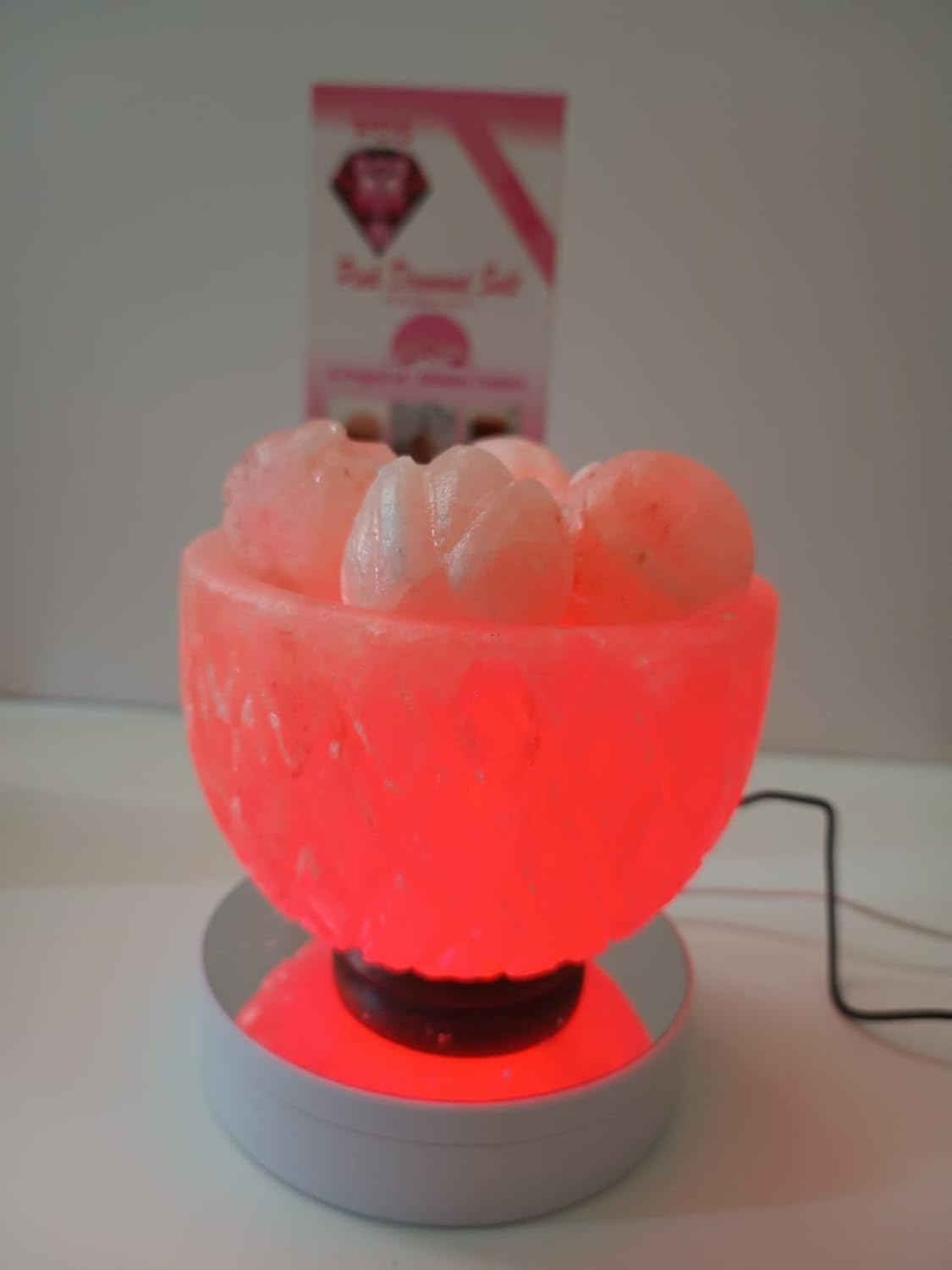 3-4 KG Himalayan Premium Multi Colour Pineappple Fire Bowl Salt Lamp 100% Authentic, Beautifully Hand Crafted Pineappple Fire Bowl Salt Lamp Comes with Complete