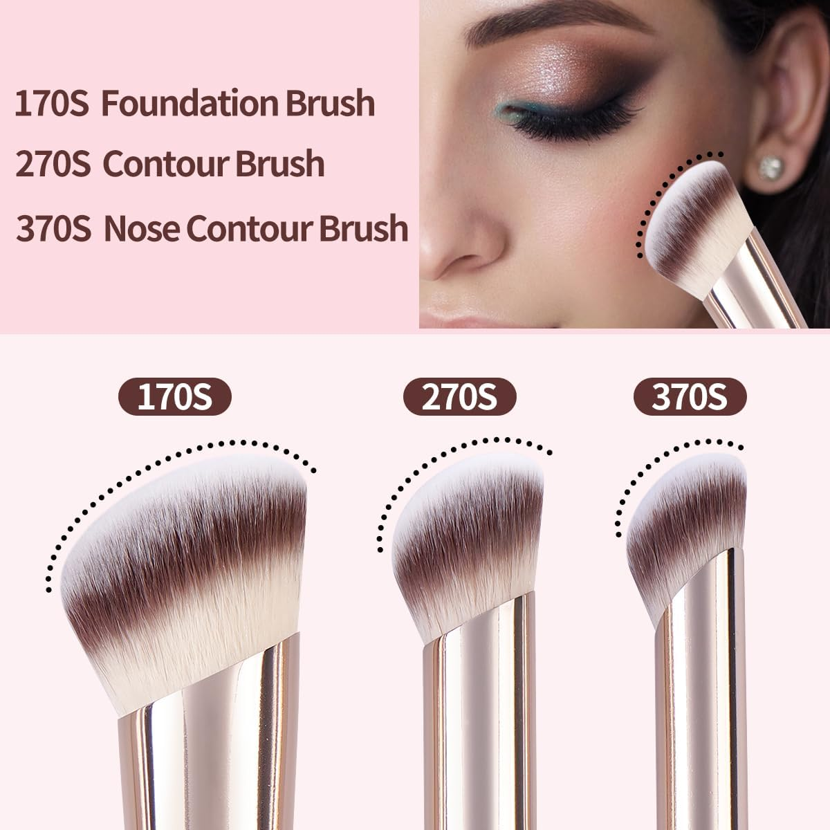 MAANGE 5 Pcs Makeup Brushes Set Premium Synthetic Makeup Brushes Powder Concealers Brush Set Eyeshadow Brush Travel Make up Brush with Box (Black)